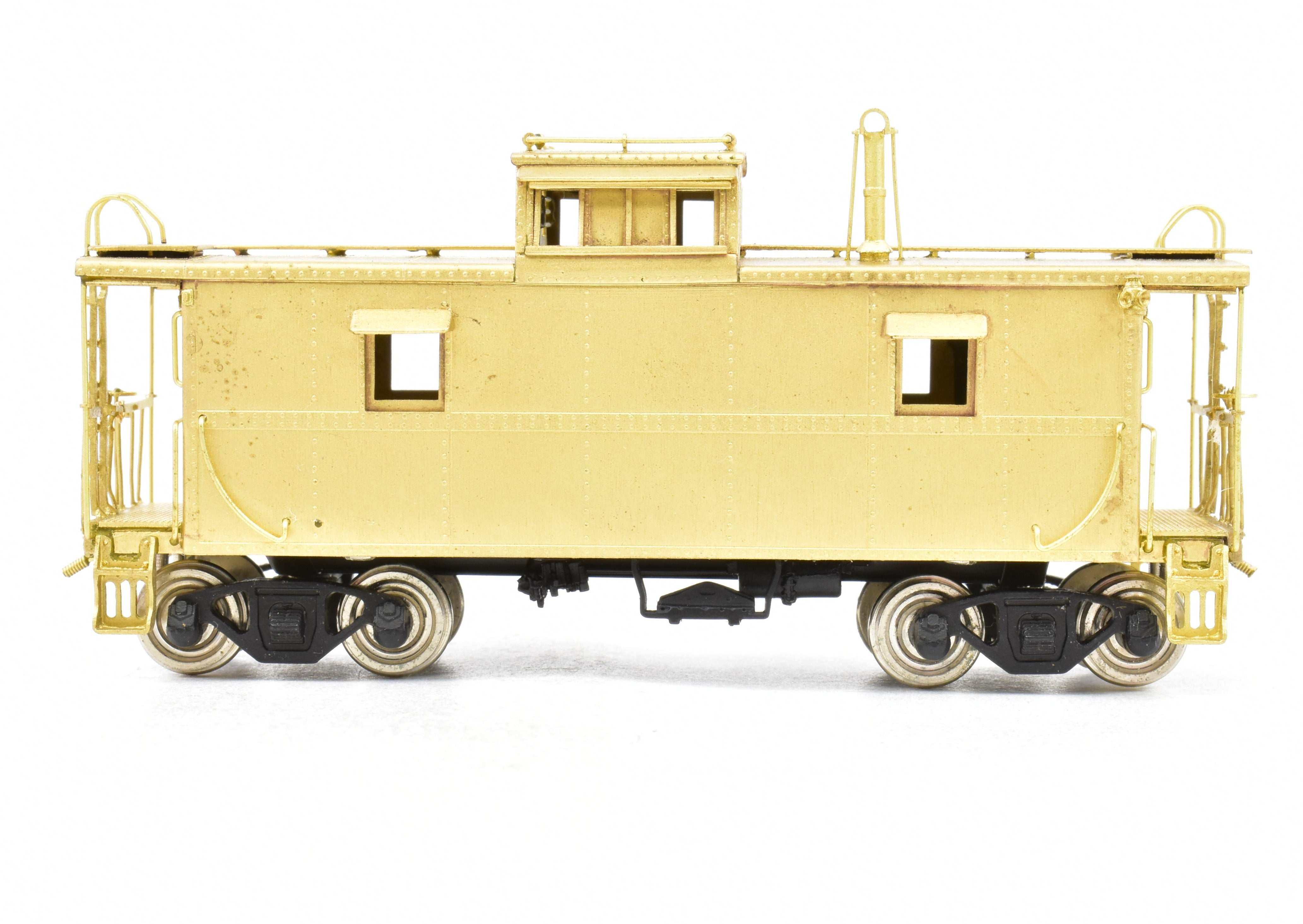High - Quality HO Scale Brass Nickel - Plated Chesapeake & Ohio Steel Caboose Model by NPP - Nickel Plate Products
