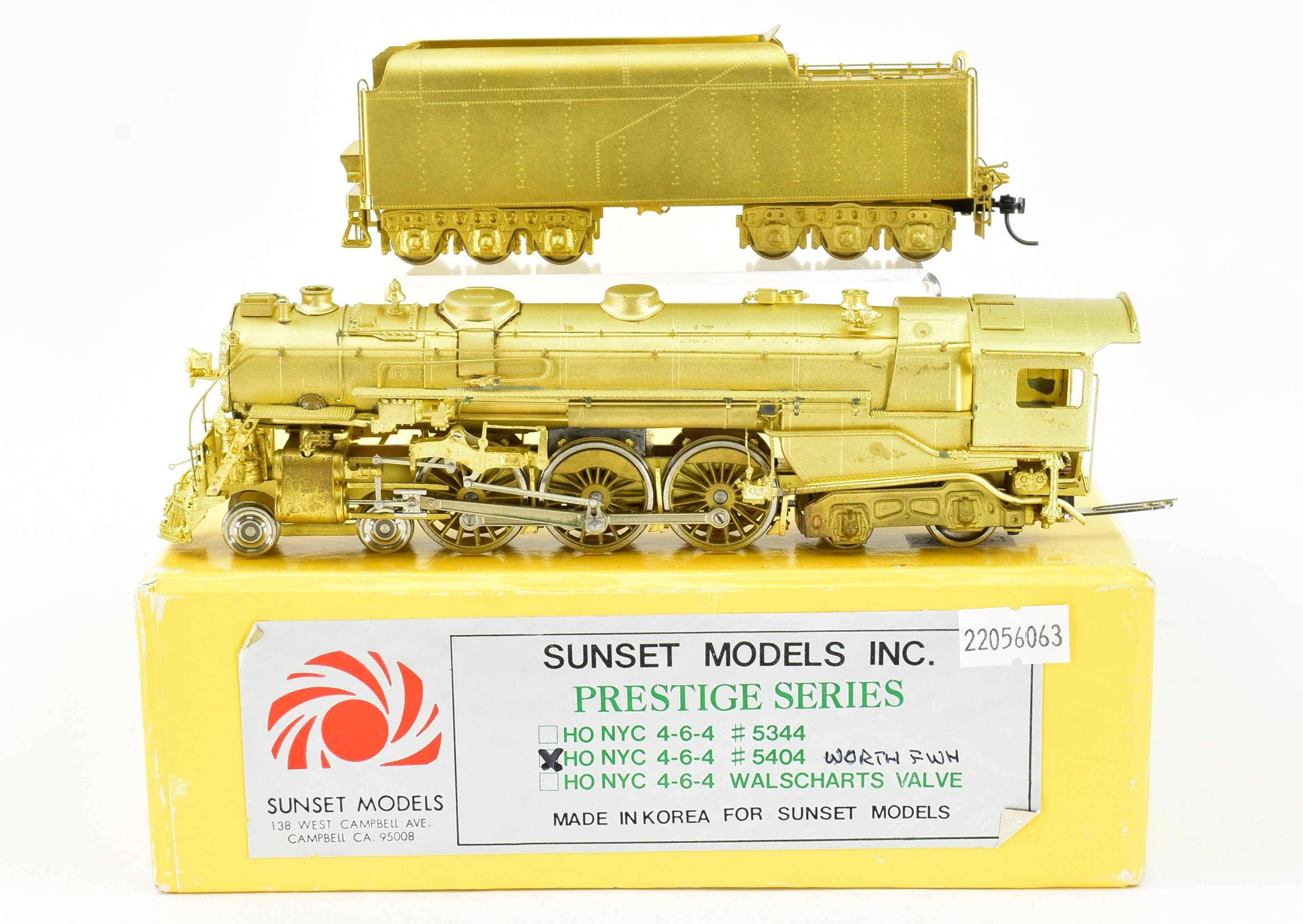 HO Scale Brass Model Train - Sunset Models NYC New York Central J - 1e 4 - 6 - 4 Hudson Steam Locomotive No. 5404