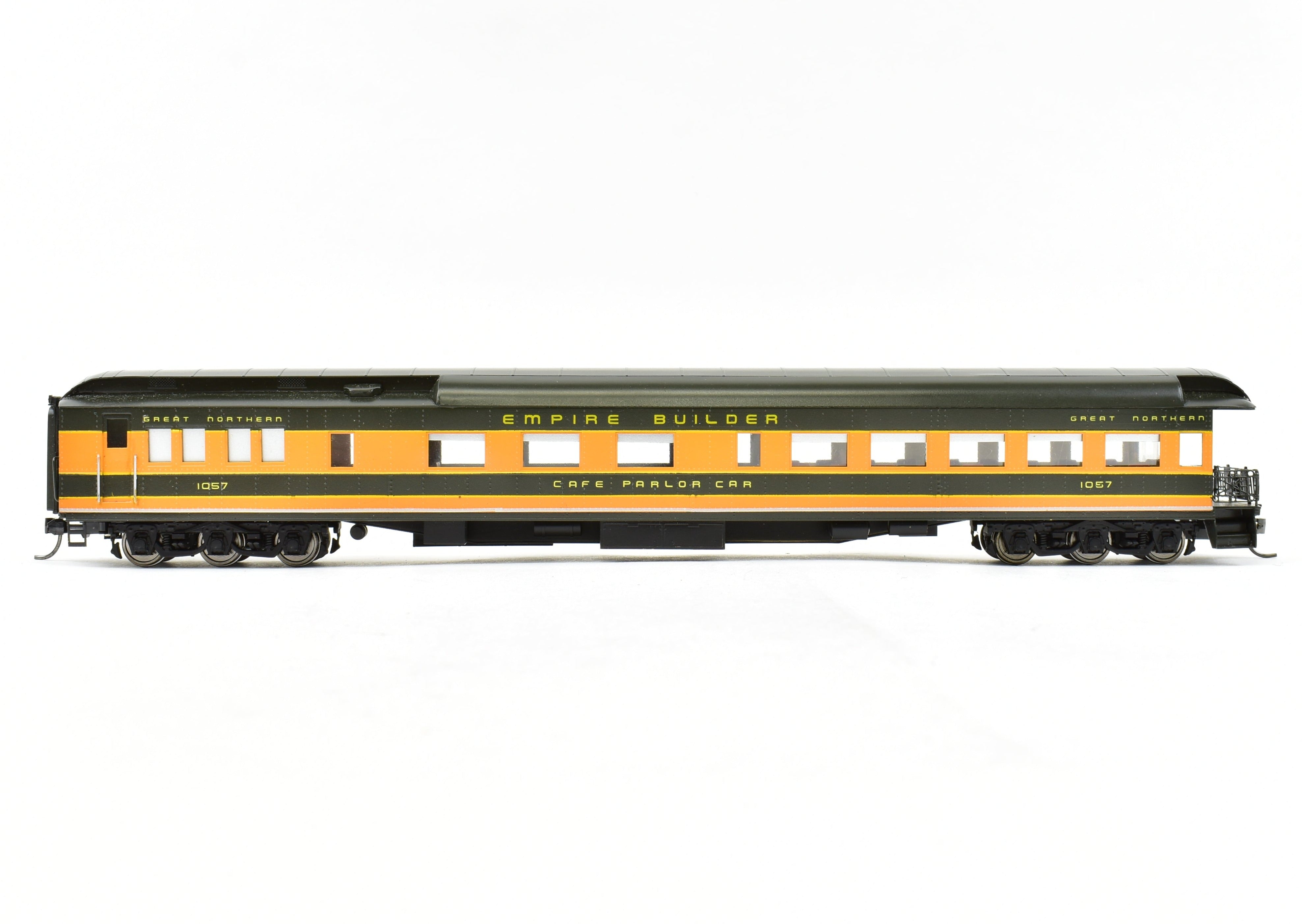 HO Scale Custom - Painted Brass Lambert Great Northern Cafe Lounge Observation Model with Interior Details