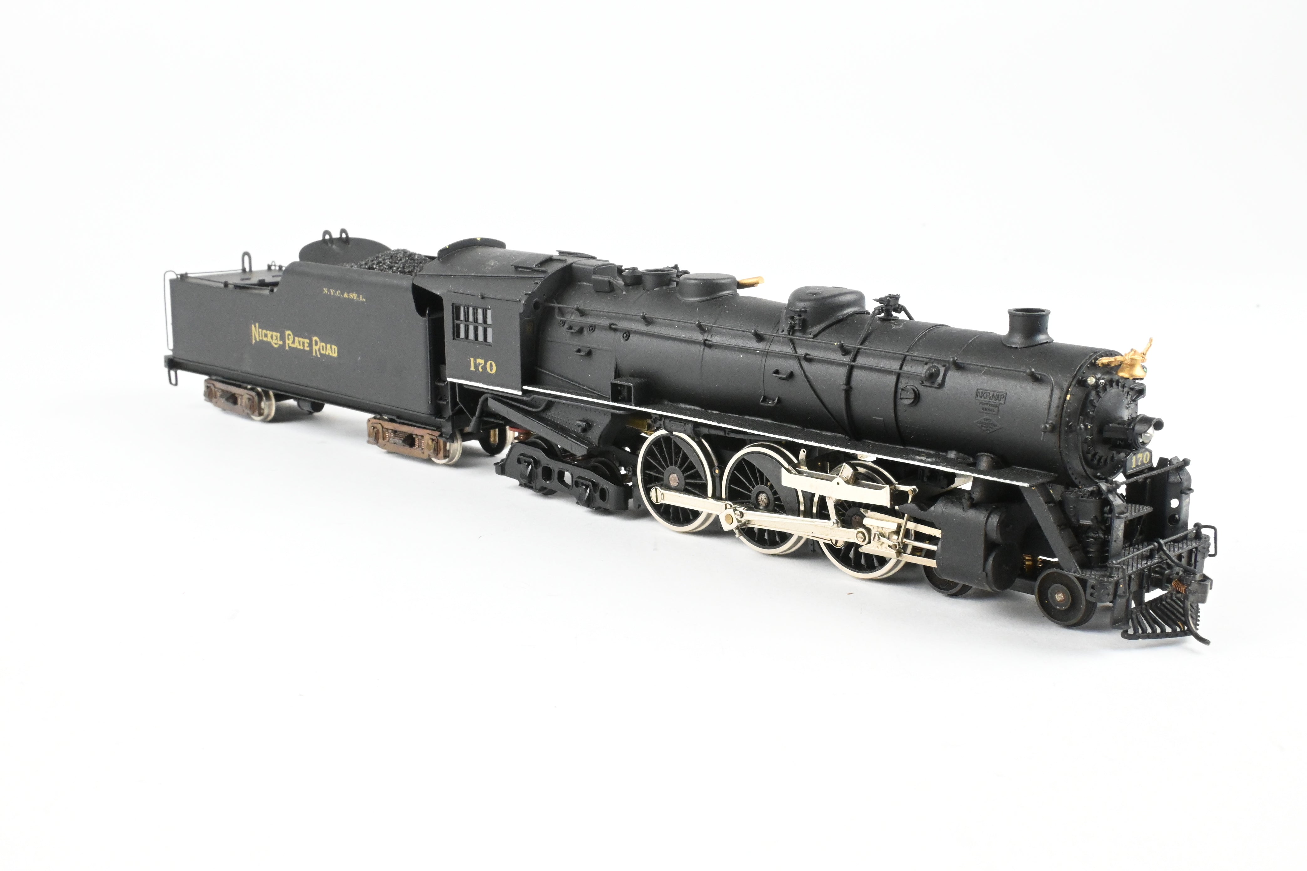 HO Scale Brass Model Train - Nickel Plate Products (NPP) Nickel Plate Road Class L - 1a 4 - 6 - 4 Steam Locomotive without Elephant Ears, Custom Painted Number 170