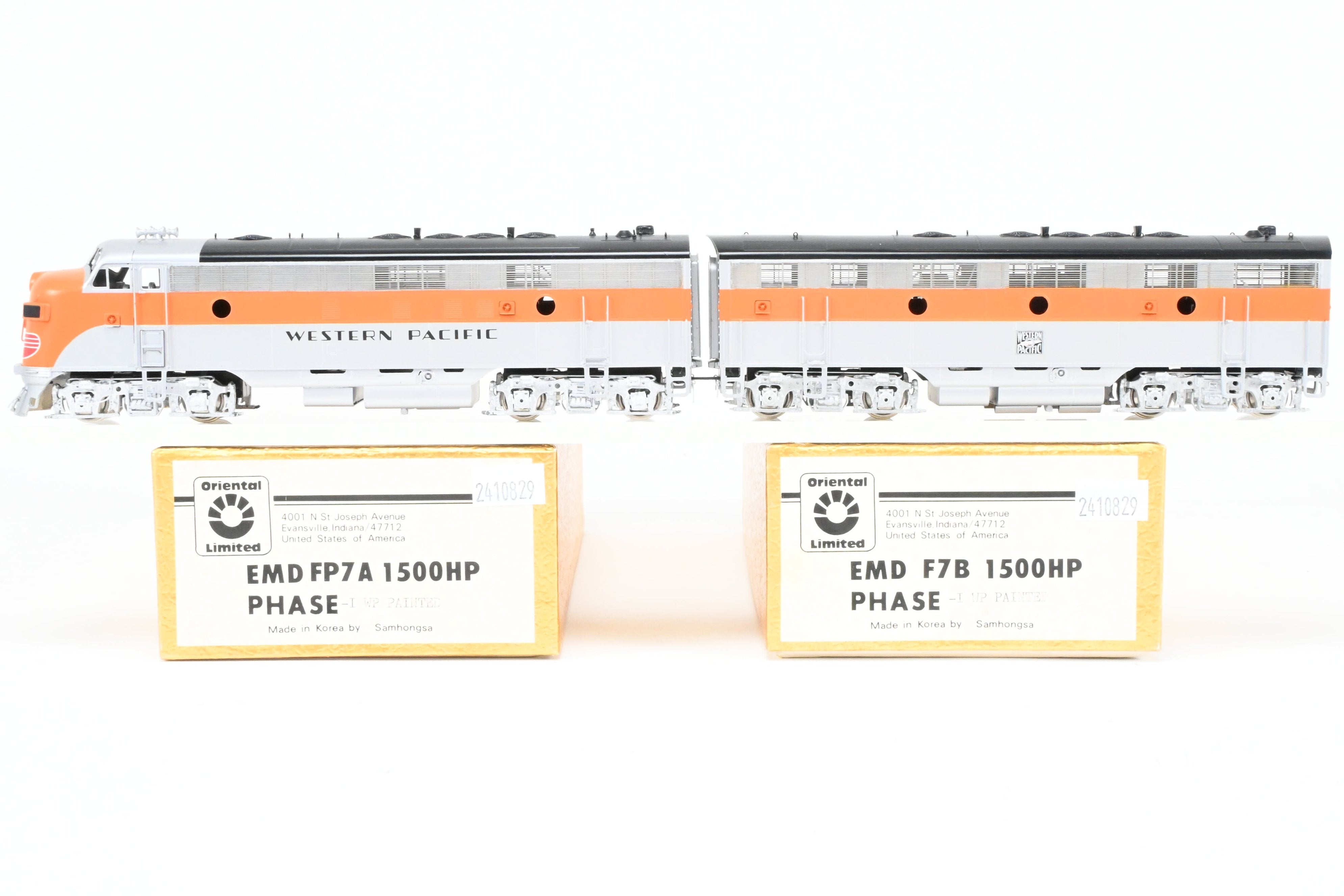 HO Brass Oriental Limited Western Pacific EMD FP7A/F7B Zephyr Passenger Model