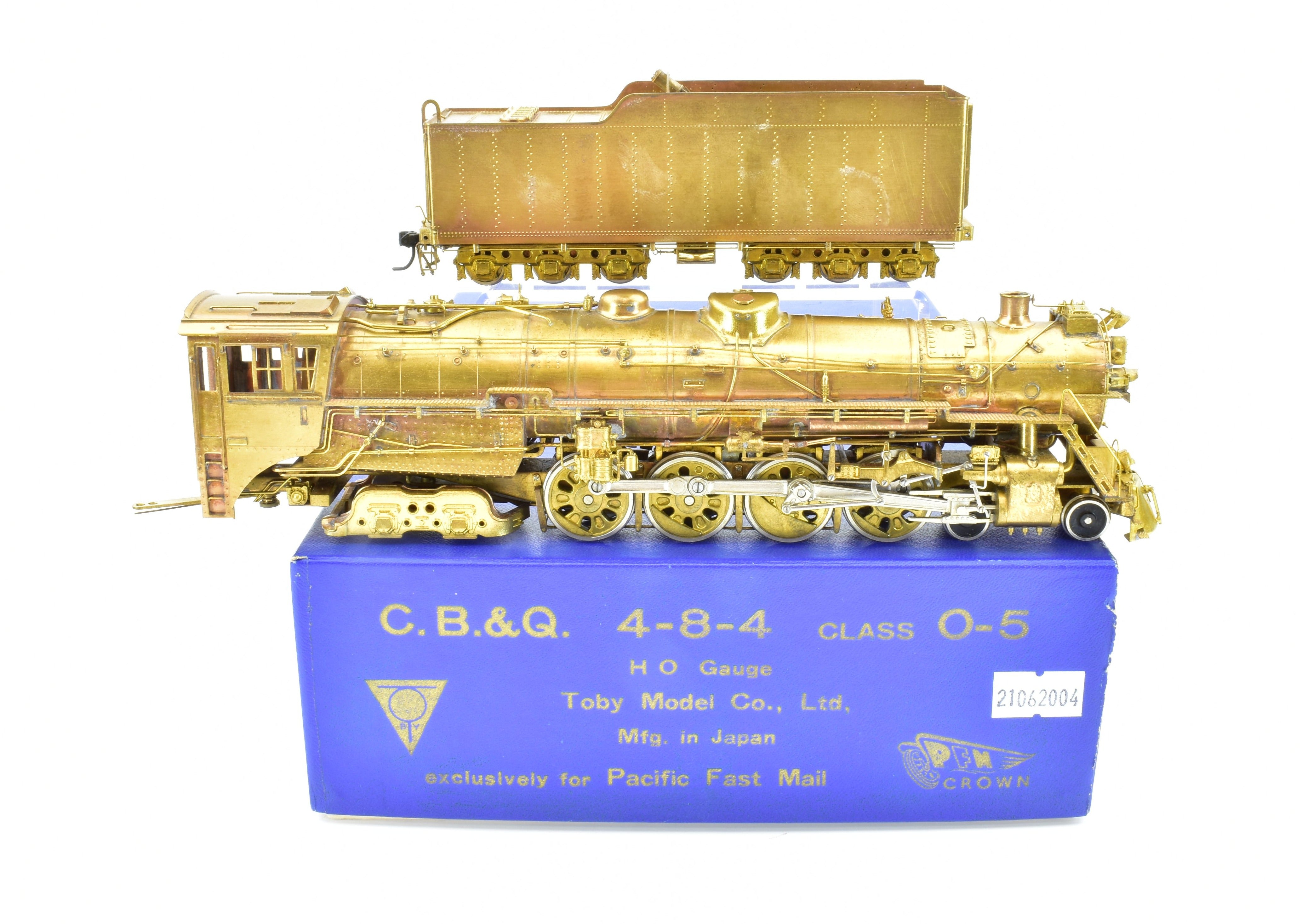 HO Scale Brass Pacific Fast Mail (PFM) Model Train - Toby CB&Q Burlington Route 4-8-4 Class O-5 Crown Model from 1969 Run