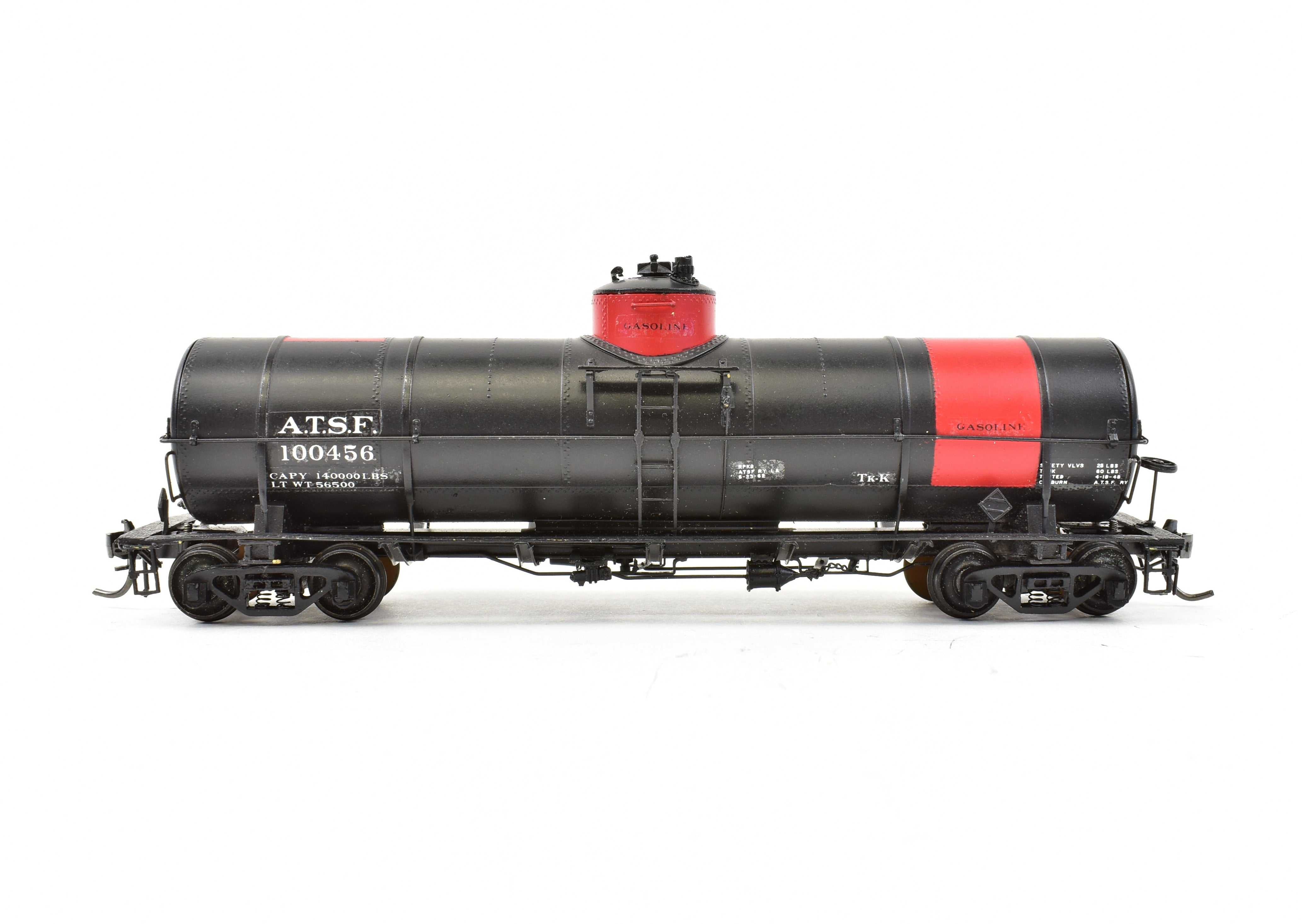 HO Scale Brass Model Pecos River Brass ATSF - Santa Fe Tk - k Tank Car with AB Brakes Featuring Custom Painted Design