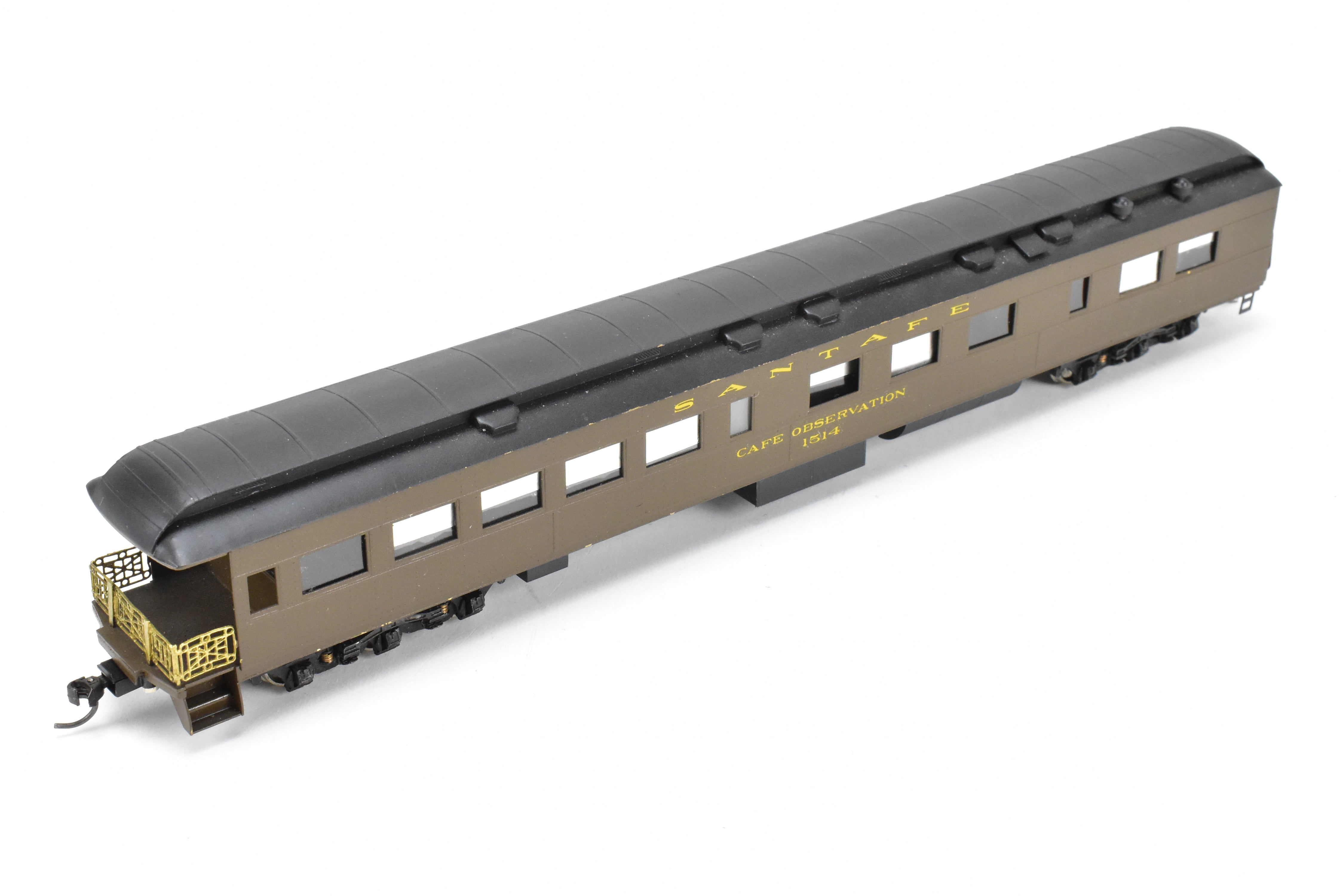 Custom Painted HO Scale Brass Lambert AT&SF Santa Fe Cafe Lounge Observation Car #1514 with Incorrect Box