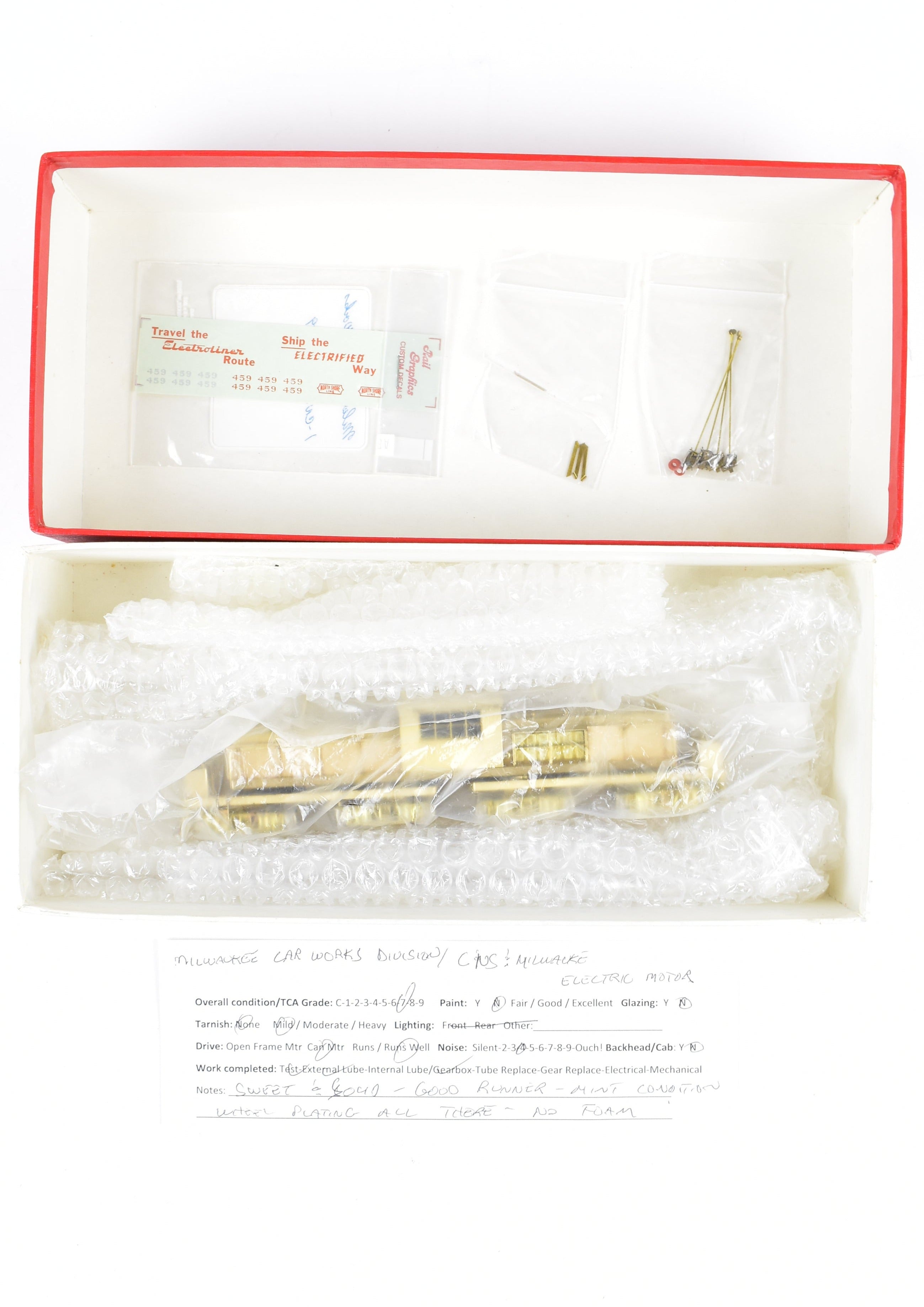 High - Quality HO Scale Brass Electric Freight Motor Model #459 by Milwaukee Car Works CNS&M - North Shore Line