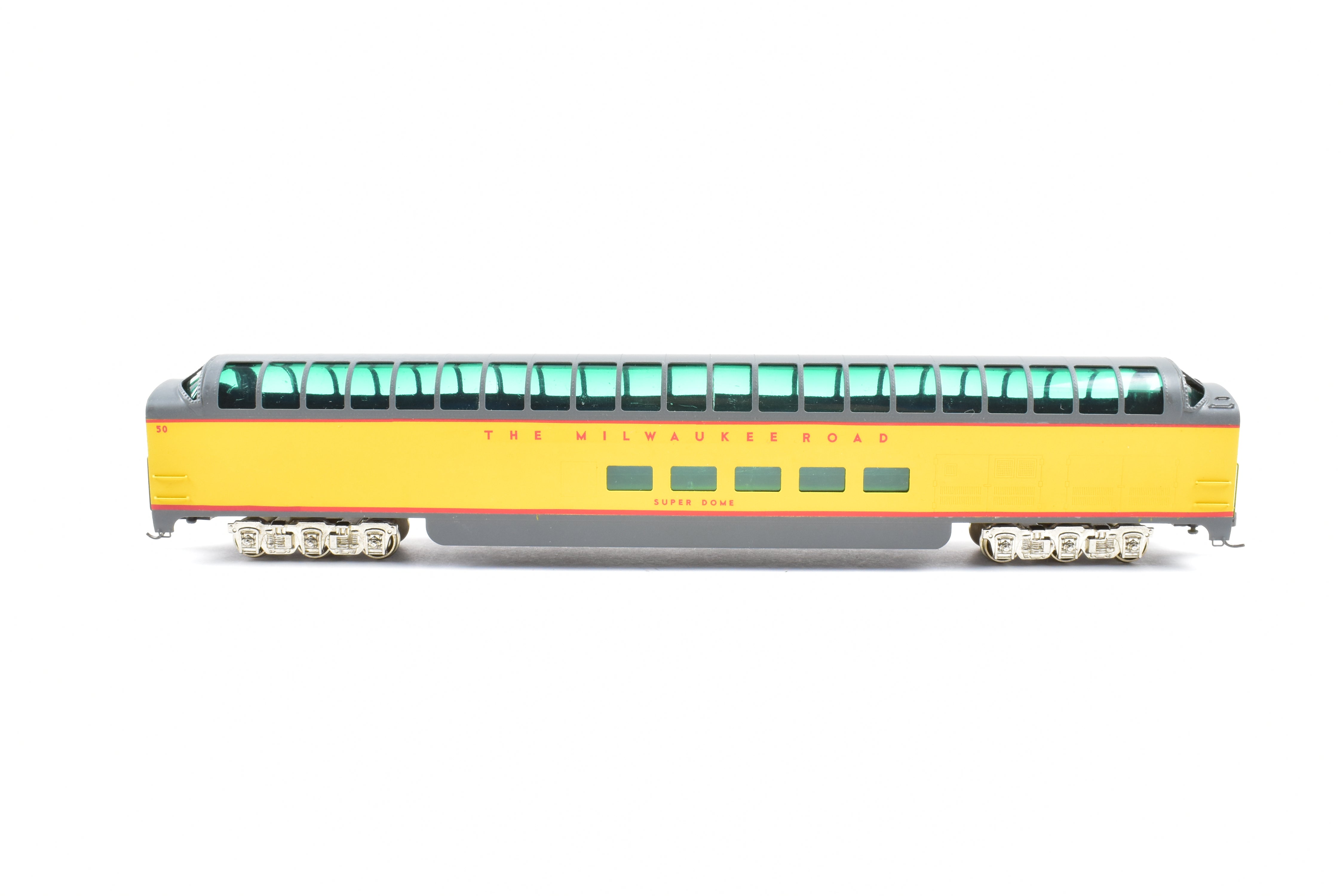 HO Scale Brass Soho Milwaukee Road #50 Super Dome Model with Tinted Glazing