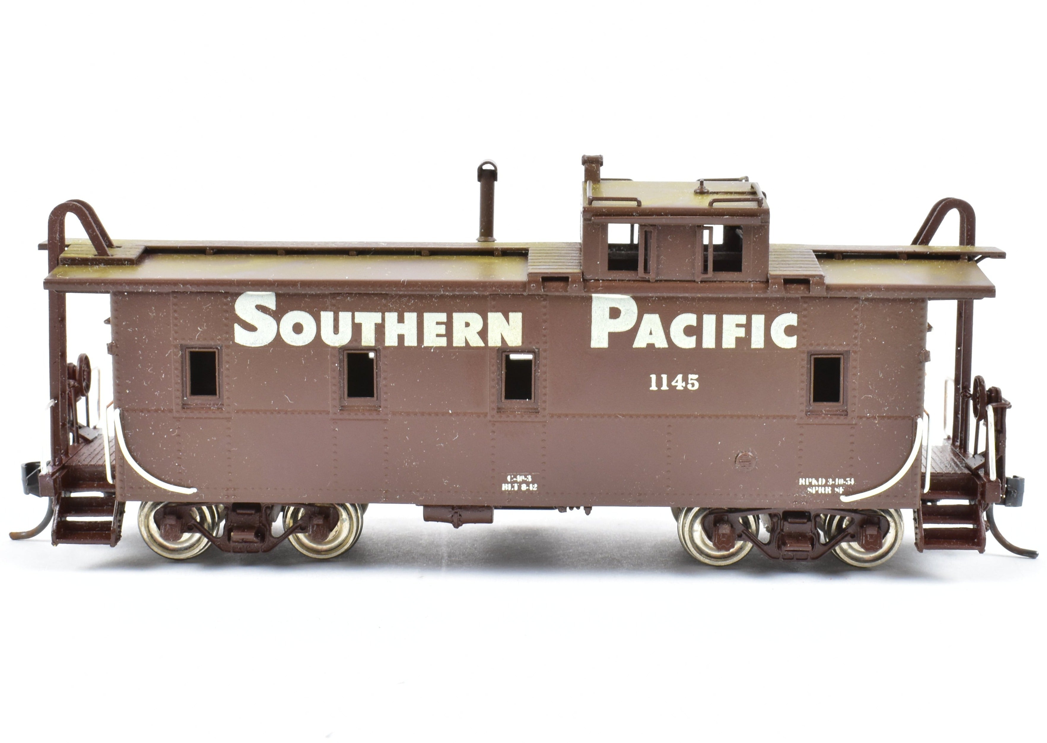 HO Scale Brass Pacific Fast Mail (PFM) SKI SP - Southern Pacific Modern Era C - 40 - 3 Steel Caboose Model Factory Painted with Road Number 1145