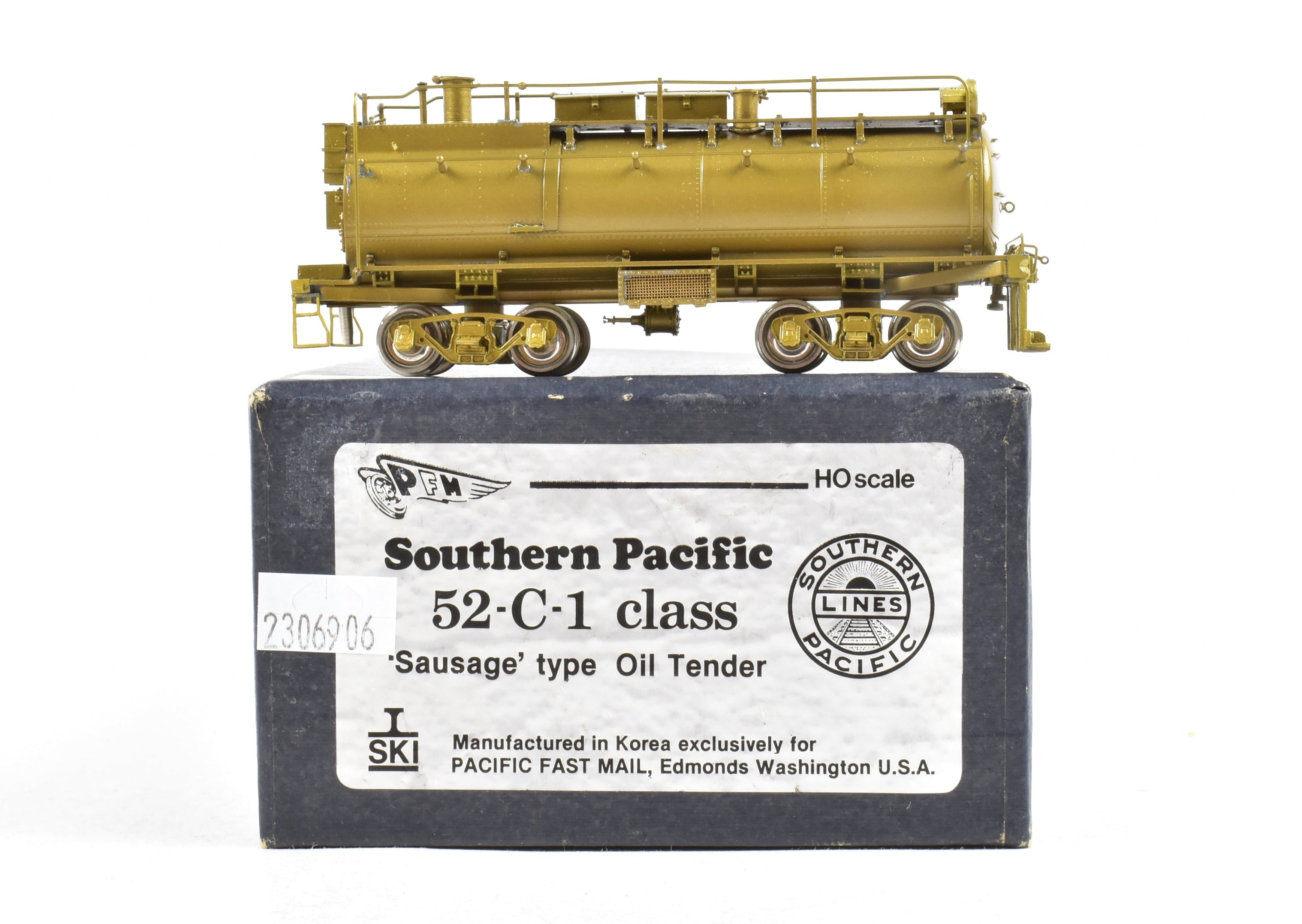 High - Quality HO Scale Brass Pacific Fast Mail (PFM) SKI - Manufactured Southern Pacific 52 - C - 1 Class Sausage Type Oil Tender Model
