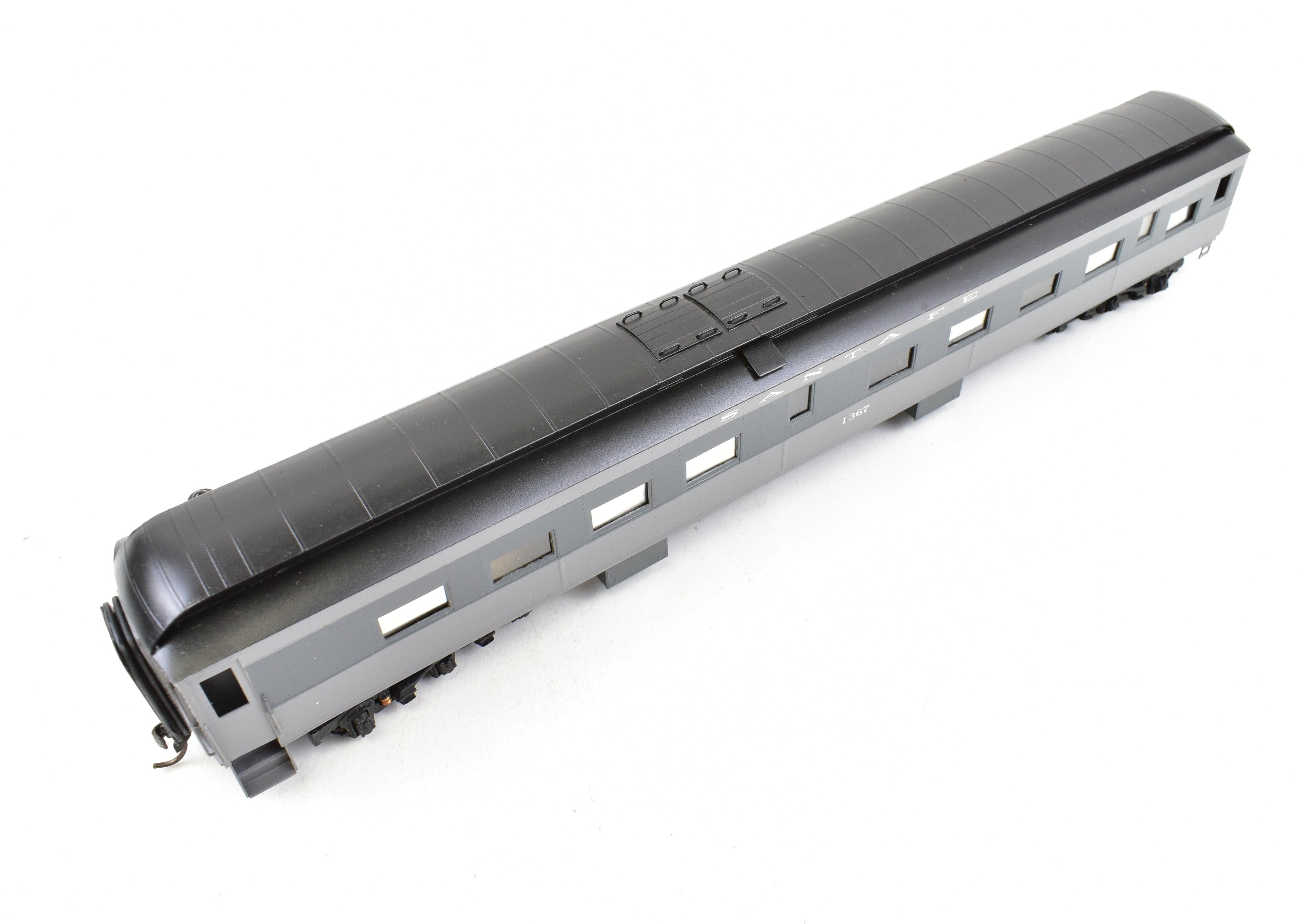 HO Scale Brass Lambert ATSF - Santa Fe Heavyweight Lounge Car CP No. 1367 TTG with Replacement Box and Central Valley Trucks for Model Railroads