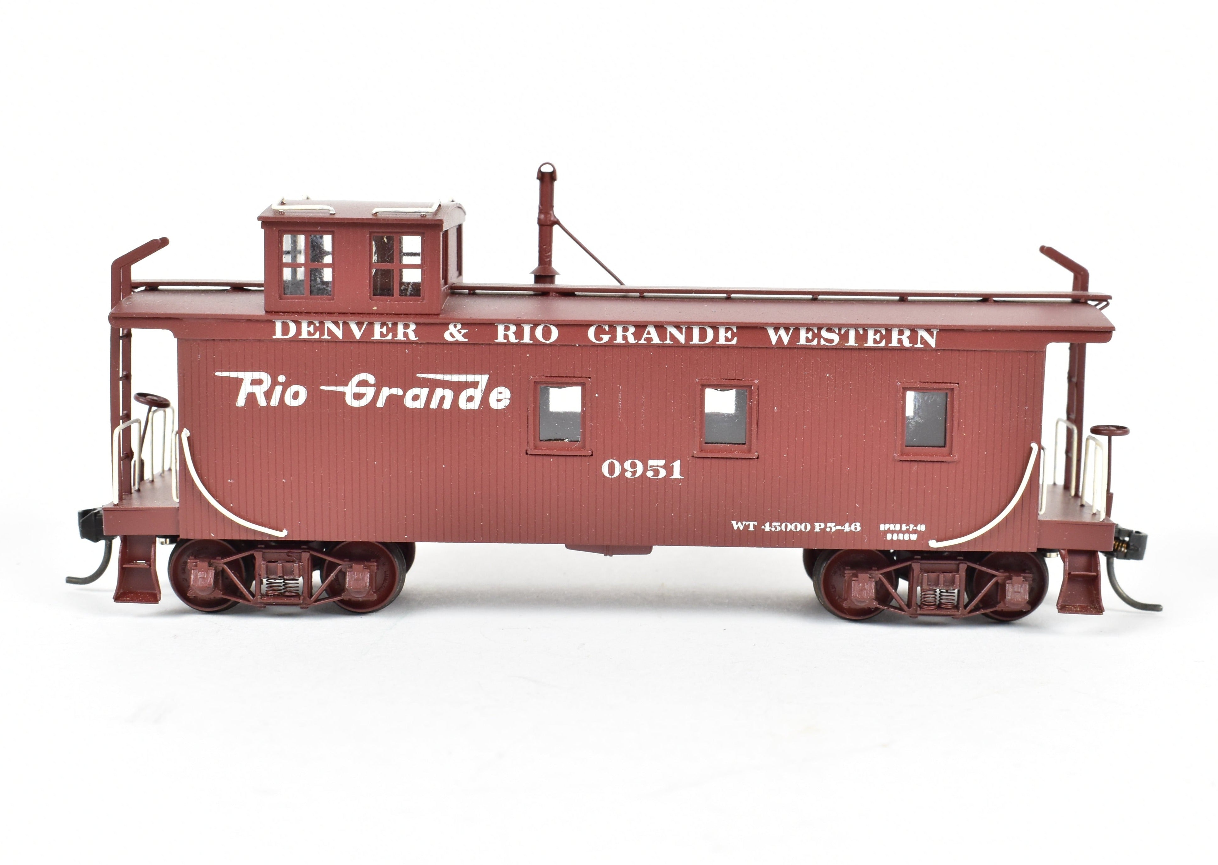 HO Scale Brass Pacific Fast Mail D&RGW Wood Caboose No. 0951 CP