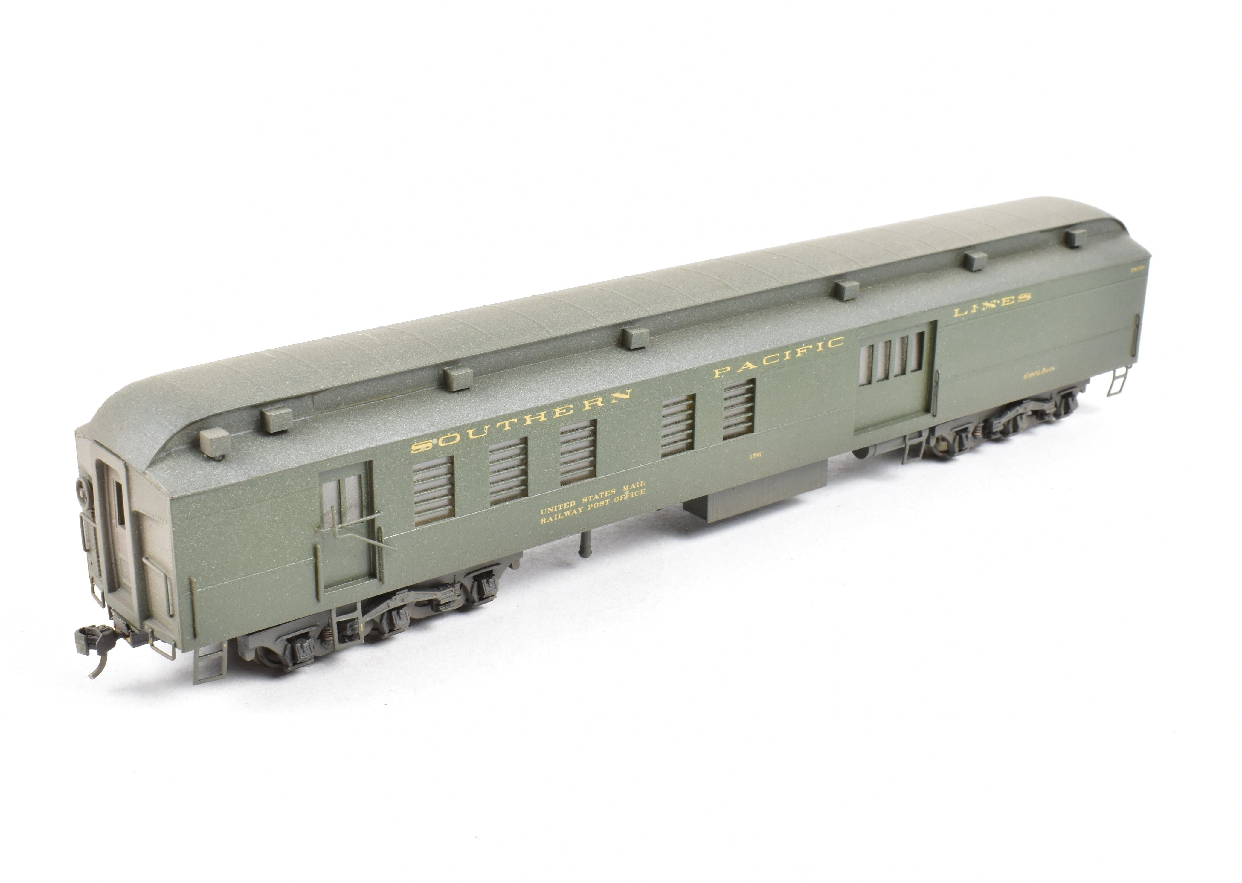 HO Scale Brass Lambert Southern Pacific Heavyweight Combine Baggage RPO Model Train Car with Central Valley Trucks