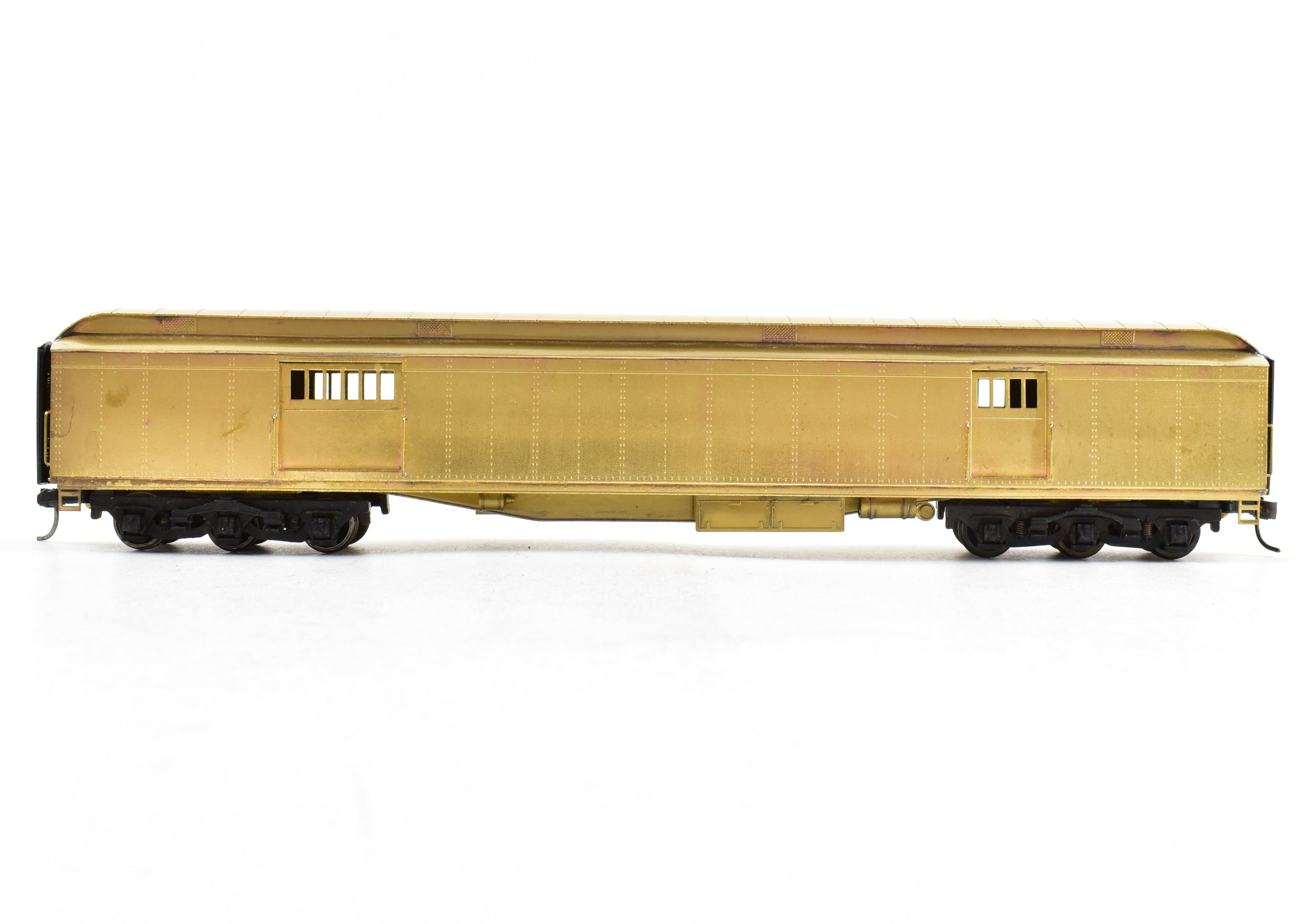 HO Scale Brass Lambert Model Train - Various Roads ATSF - Santa Fe Heavyweight Baggage Car with Central Valley Trucks
