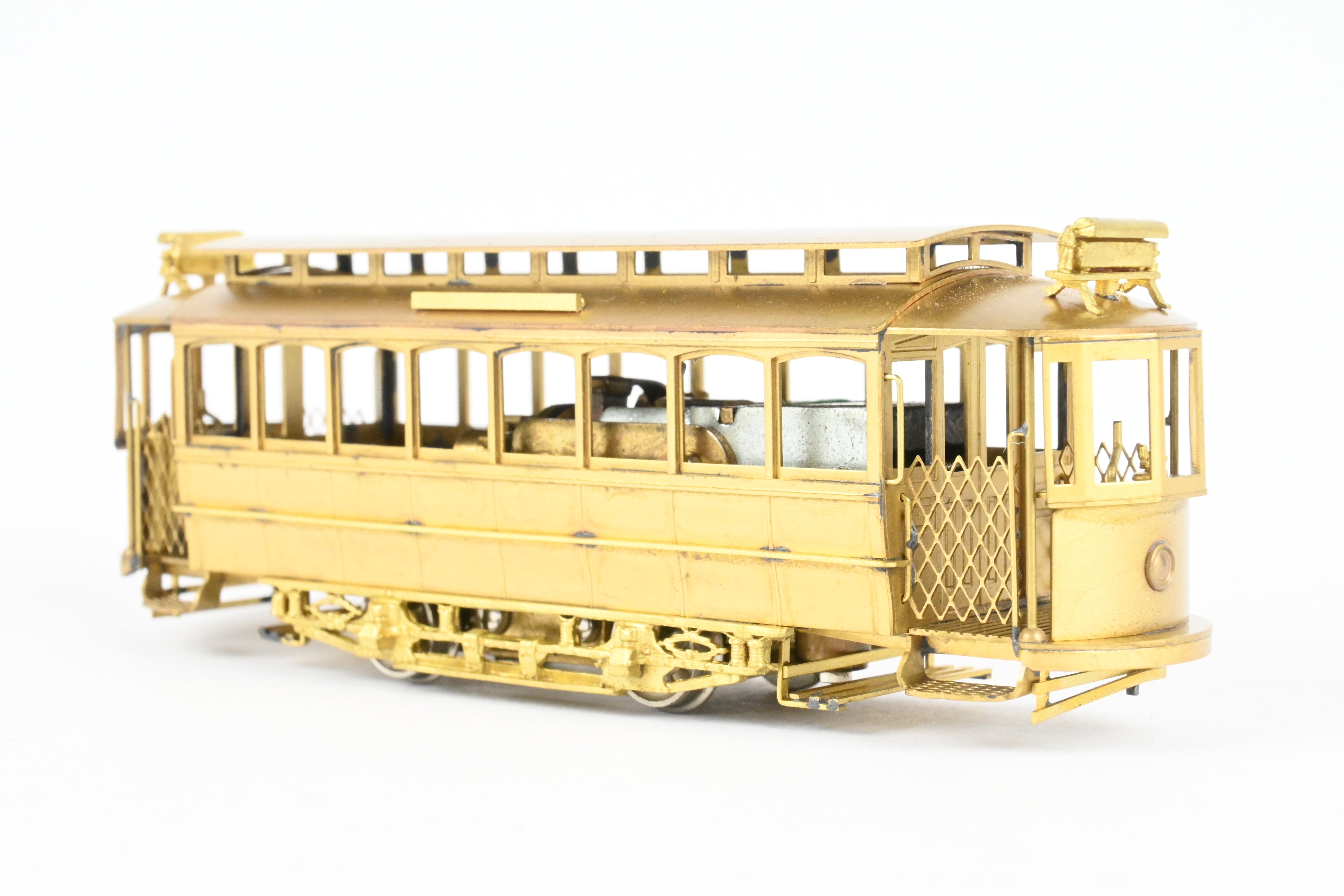 HO Scale Custom Brass Metropolitan Street Railway Single Truck Short Closed Trolley