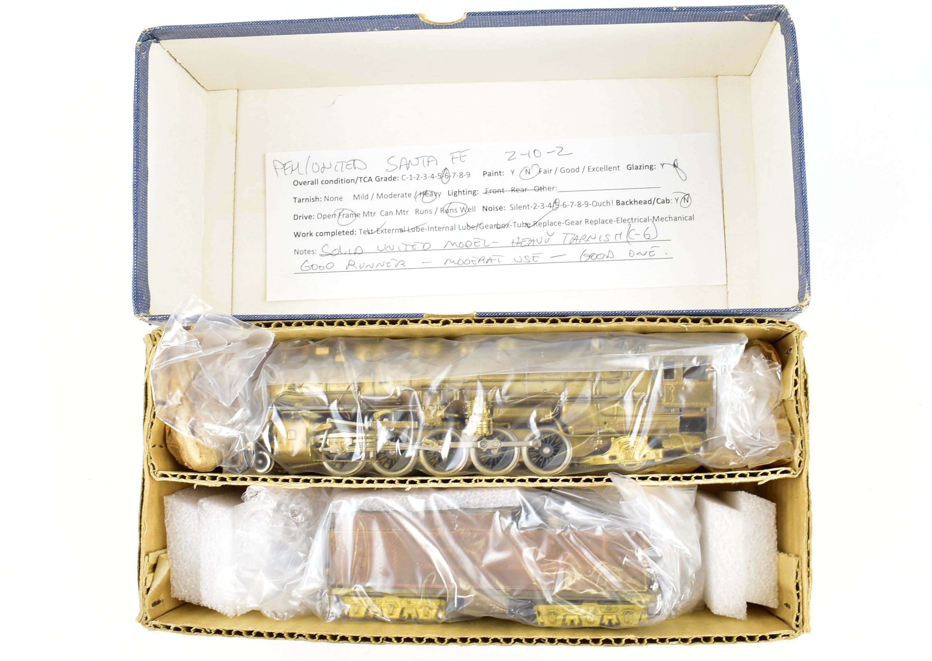 High - Quality HO Brass PFM United ATSF Santa Fe 2 - 10 - 2 Model
