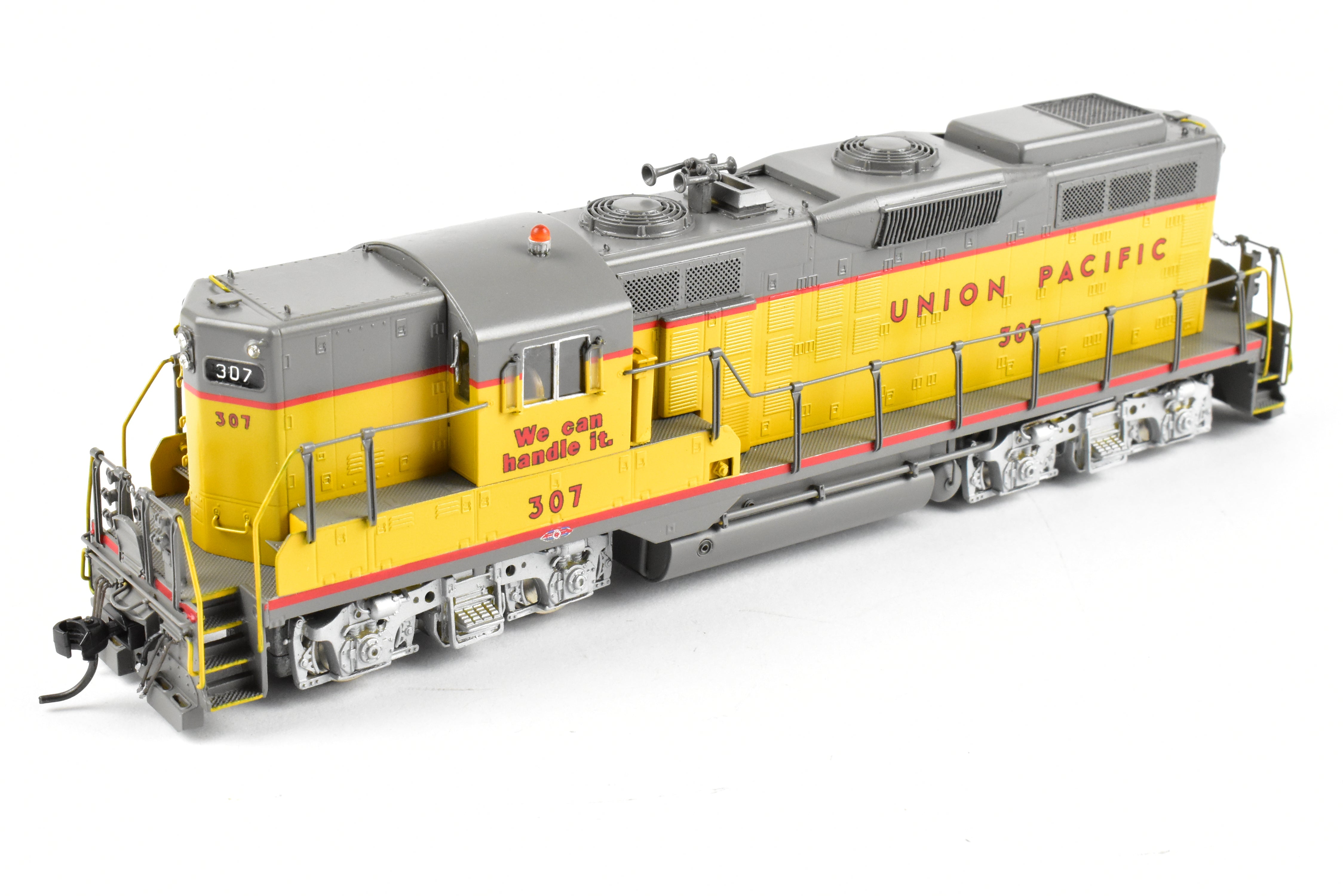 HO Scale Brass Model of Oriental Limited Union Pacific EMD GP9 Locomotive with 1750 HP MA Version, Unit Number 307