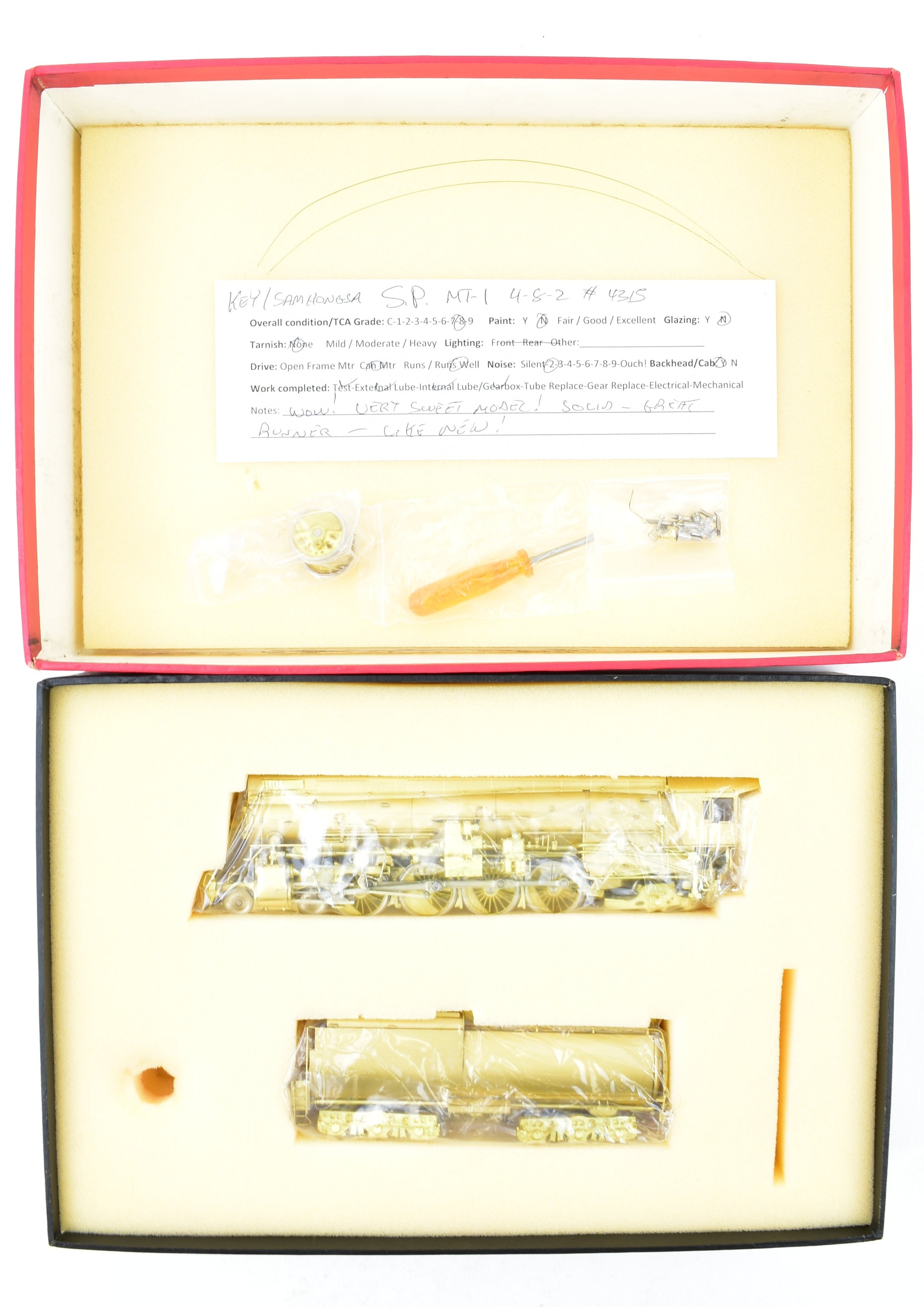 HO Scale Brass Key Imports SP Southern Pacific MT - 1 4 - 8 - 2 Mountain Locomotive #4315 Fortyniner