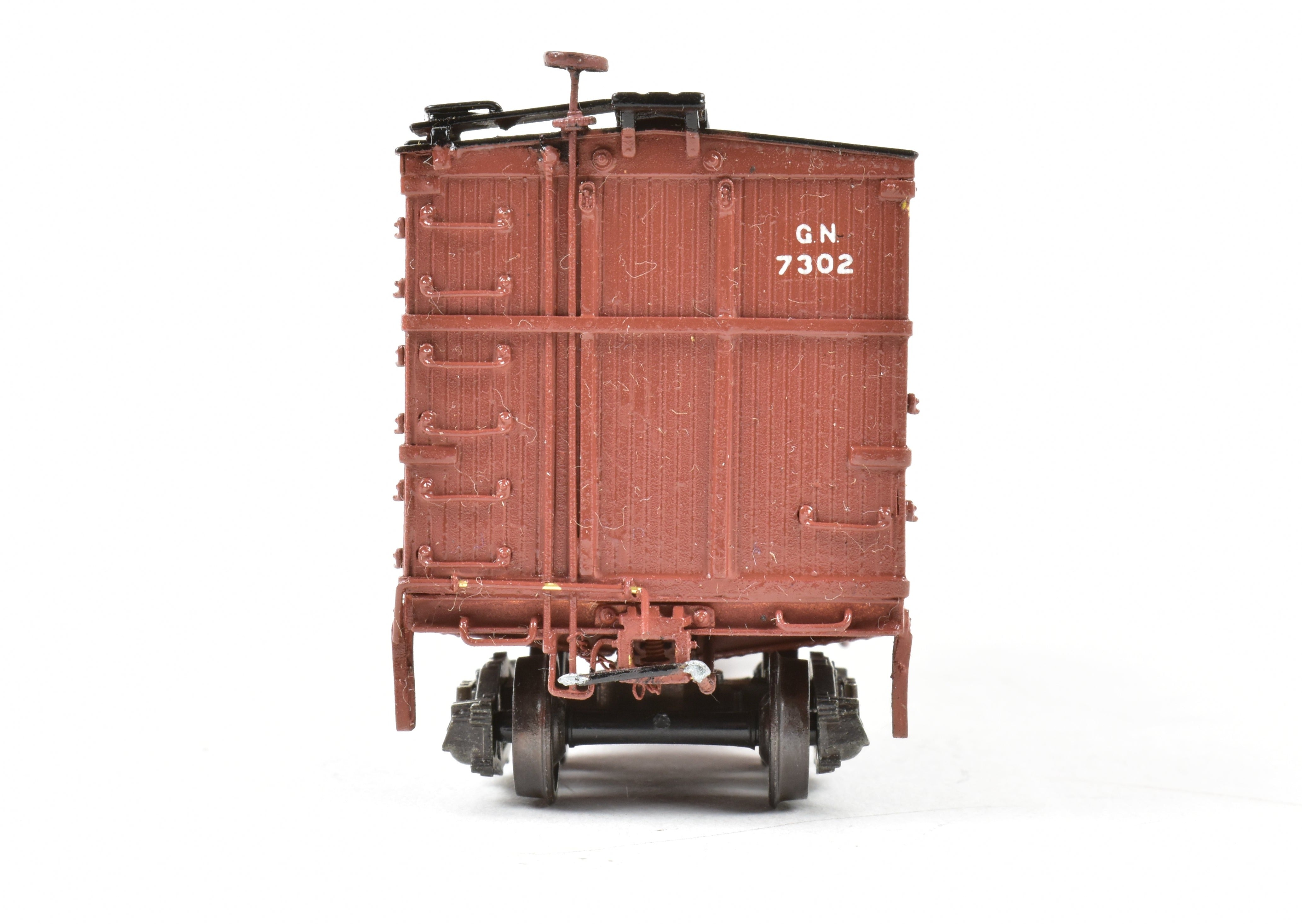 HO Scale Brass Nickel Plate Products (NPP) Great Northern (GN) 40-Foot Boxcar with AB Brake System, Custom Painted Model No. 7302
