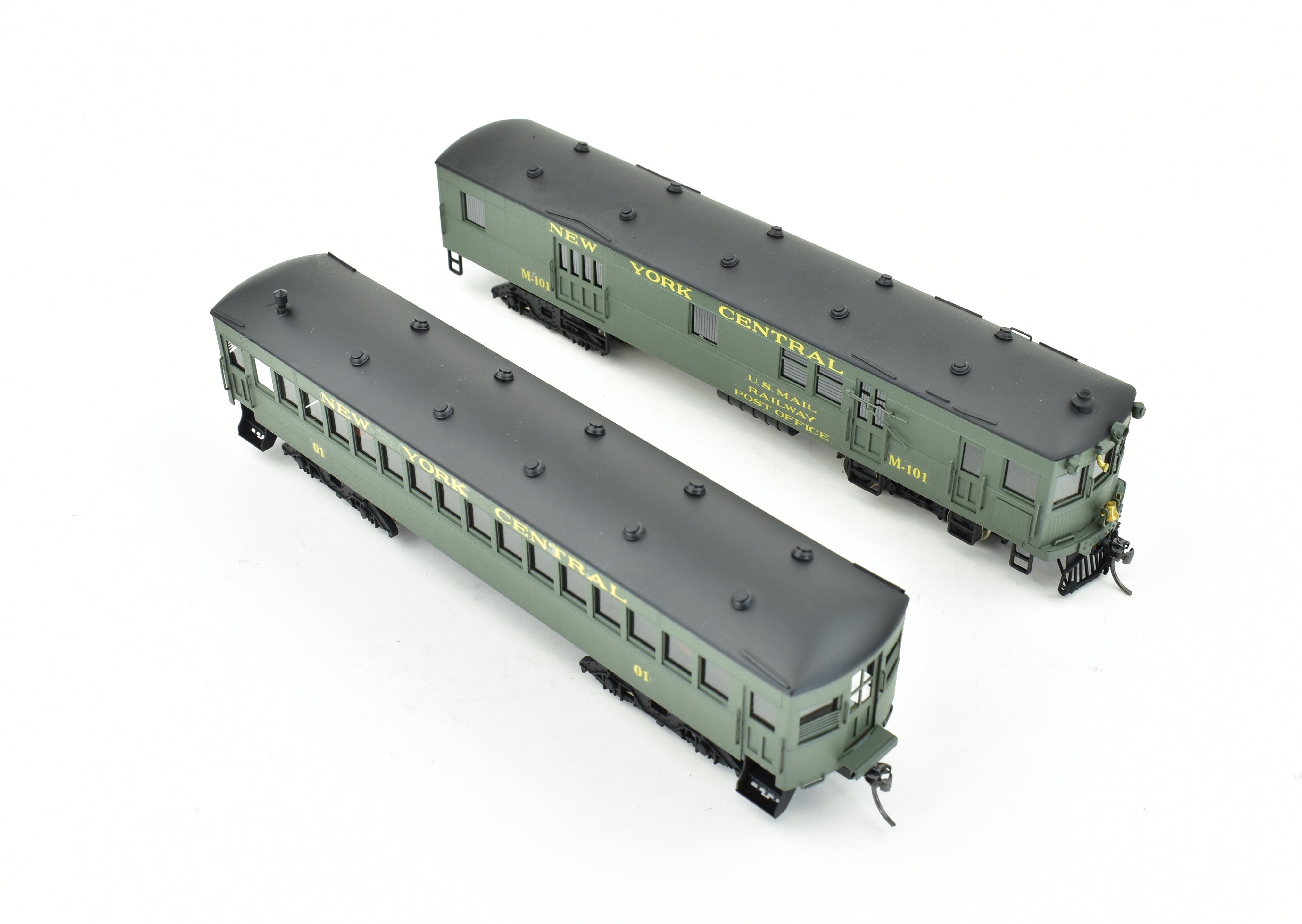 HO Scale Custom Brass Gas Motor Rail Car Set - New York Central 2 Car Set by Brass NJ Custom, Built by Orion in Japan