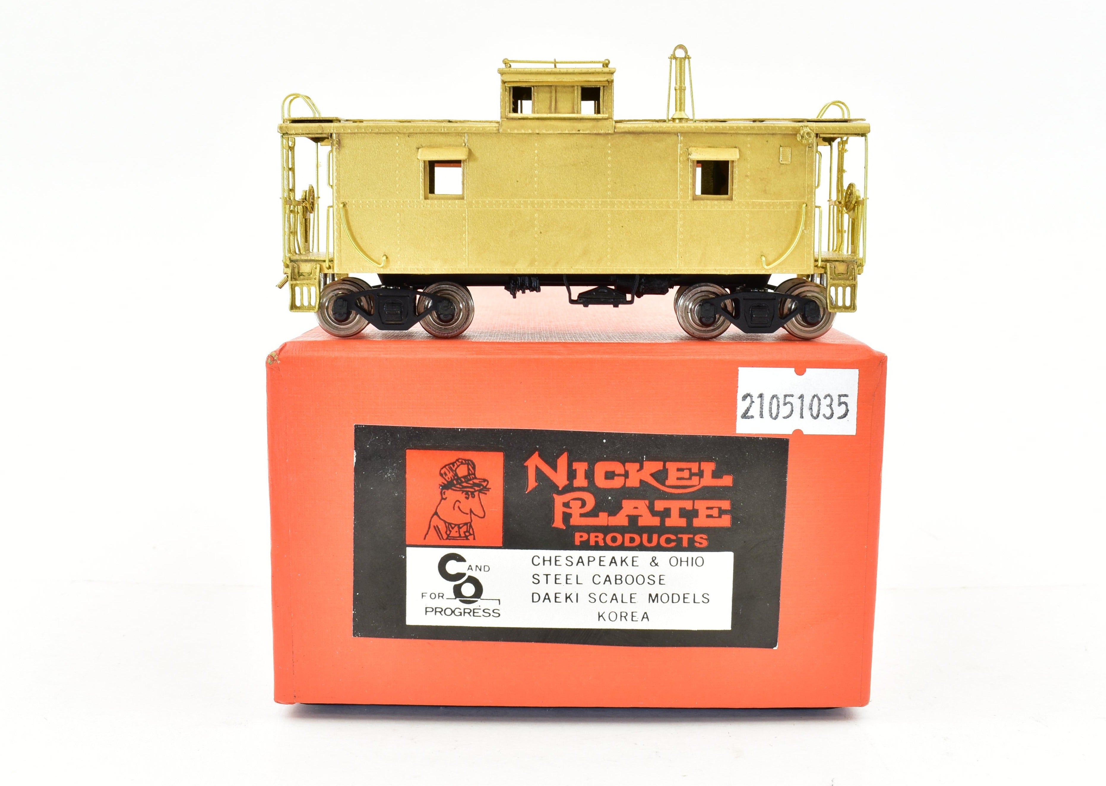 High - Quality HO Brass Nickel - Plated Chesapeake & Ohio Steel Caboose Model