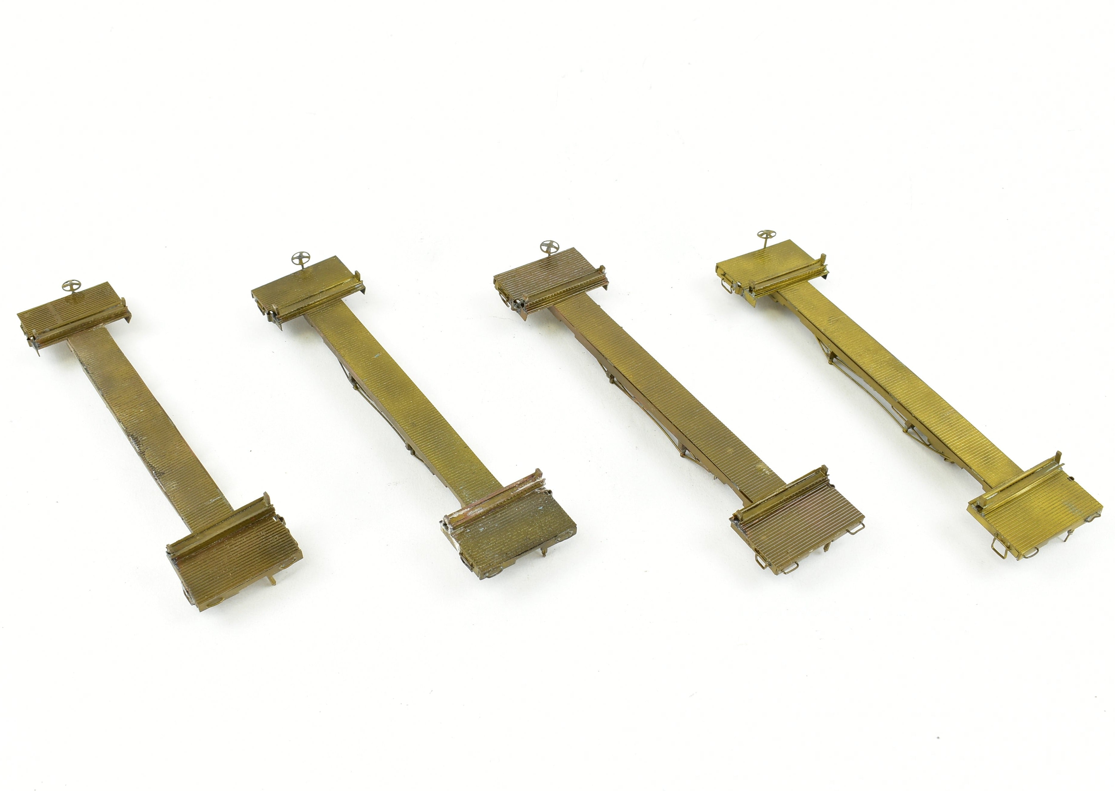 HO Brass 4-Pack 41' Log Cars from Northwest Short Line & Northern Pacific, No Trucks #2