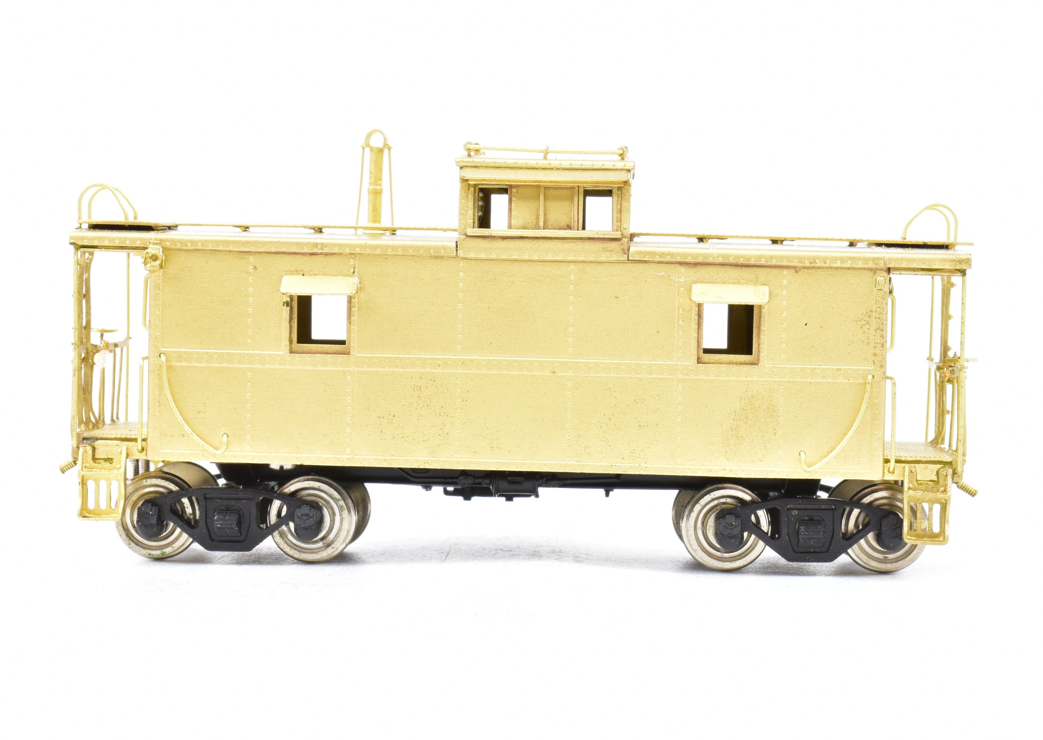 High - Quality HO Scale Brass Nickel - Plated Chesapeake & Ohio Steel Caboose Model by NPP - Nickel Plate Products