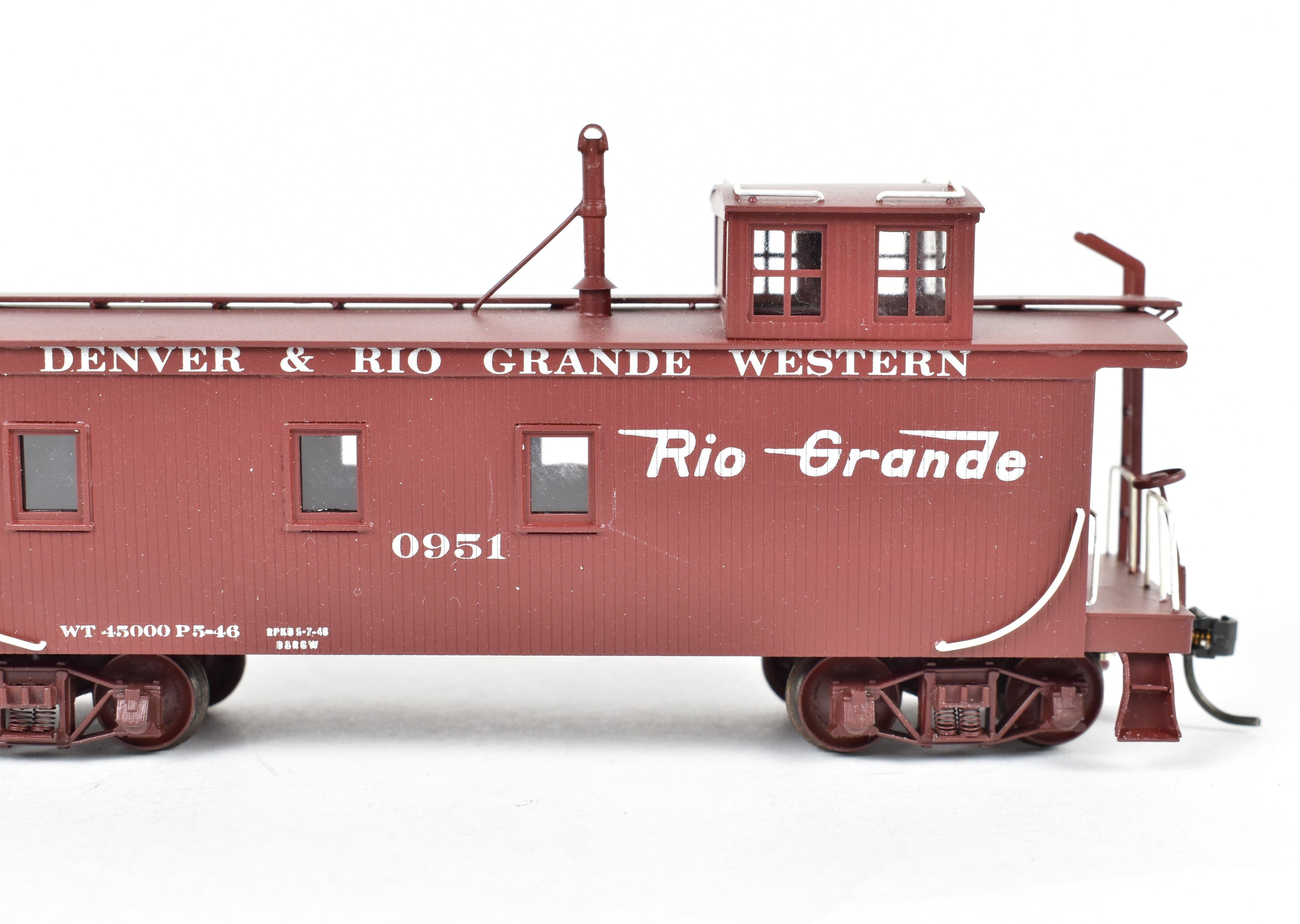 HO Scale Brass Pacific Fast Mail D&RGW Wood Caboose No. 0951 CP