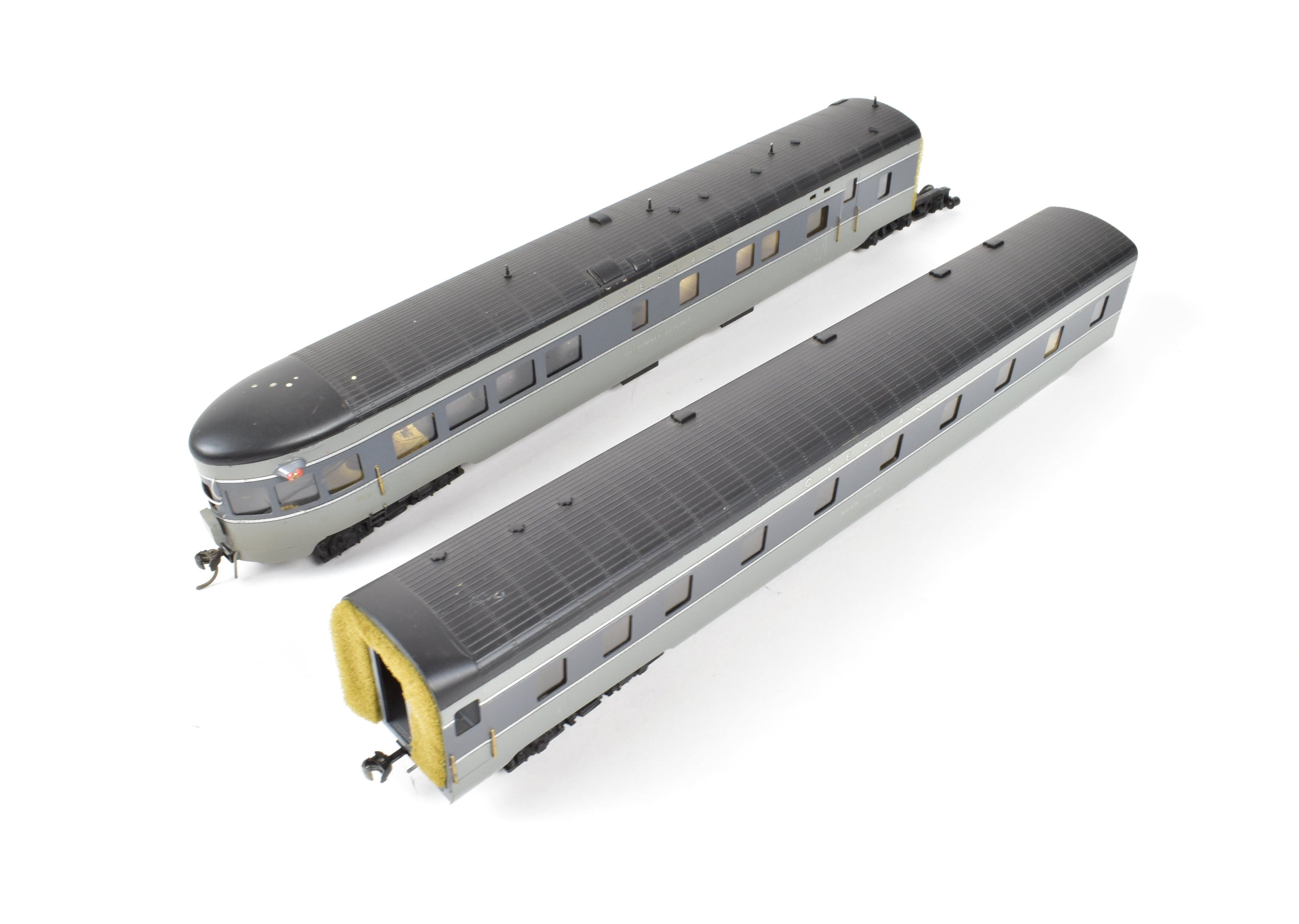 HO Scale Brass Model Train Set - Oriental Limited SP/UP/C&NW UP Union Pacific The Forty Niner 8-Car Set in Two-Tone Gray with Overland Lettering