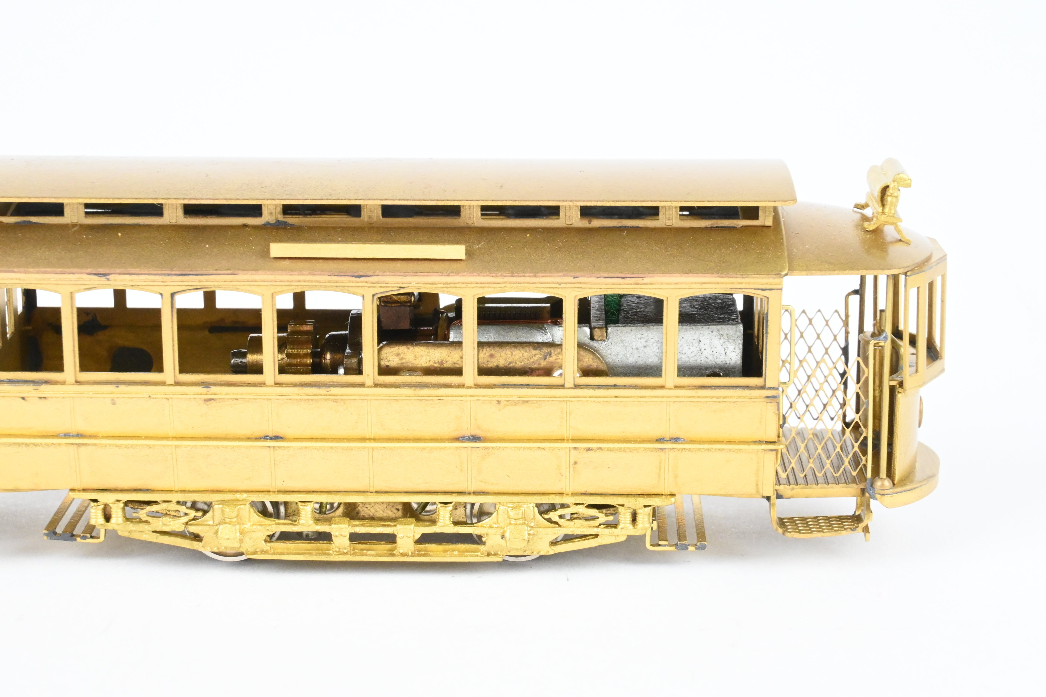 HO Scale Custom Brass Metropolitan Street Railway Single Truck Short Closed Trolley