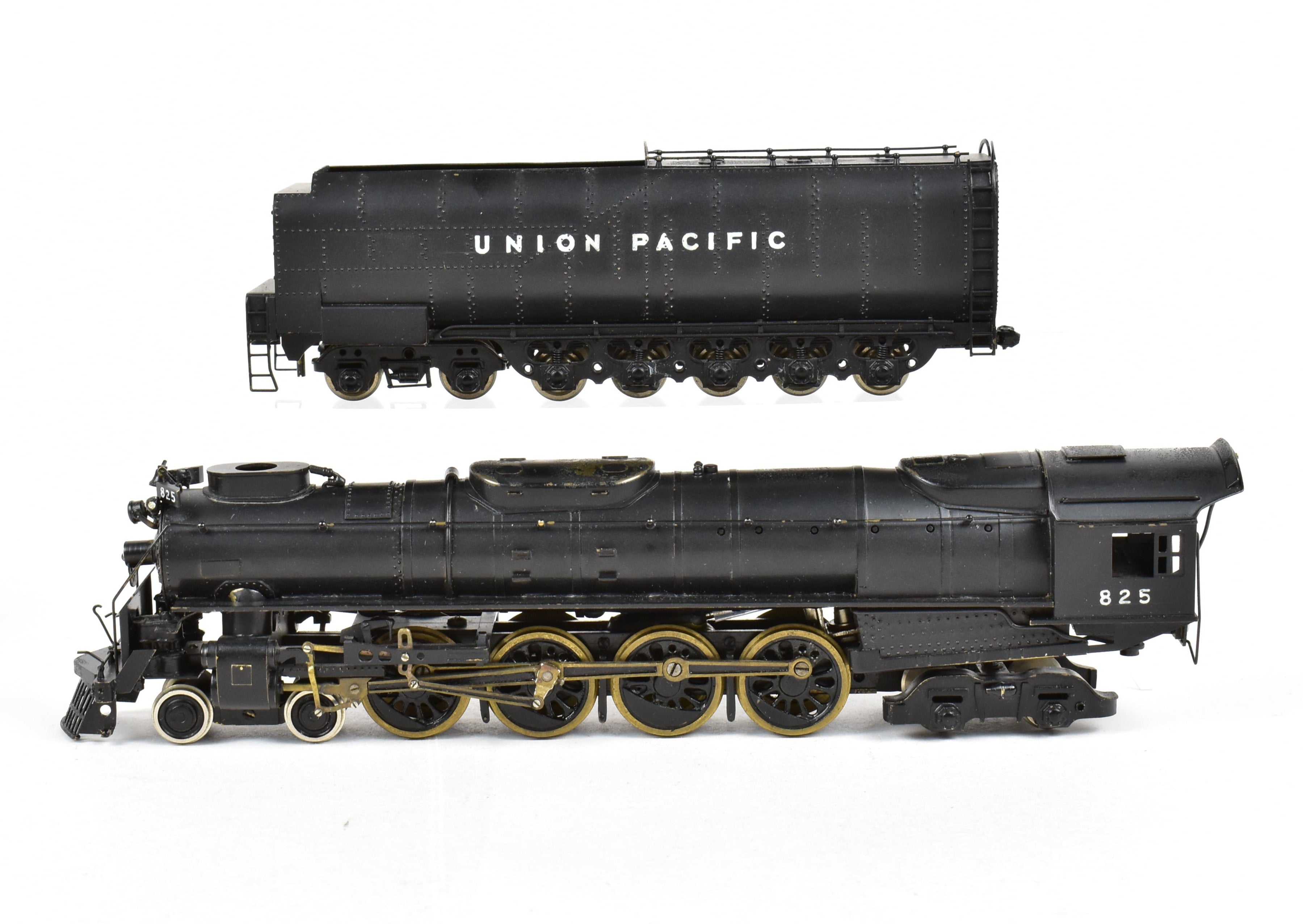 Handmade HO Scale Brass Pacific Fast Mail Model Train - Union Pacific 4-8-4 FEF-2, Painted Black, Mid-1950s, One of Three Limited Edition