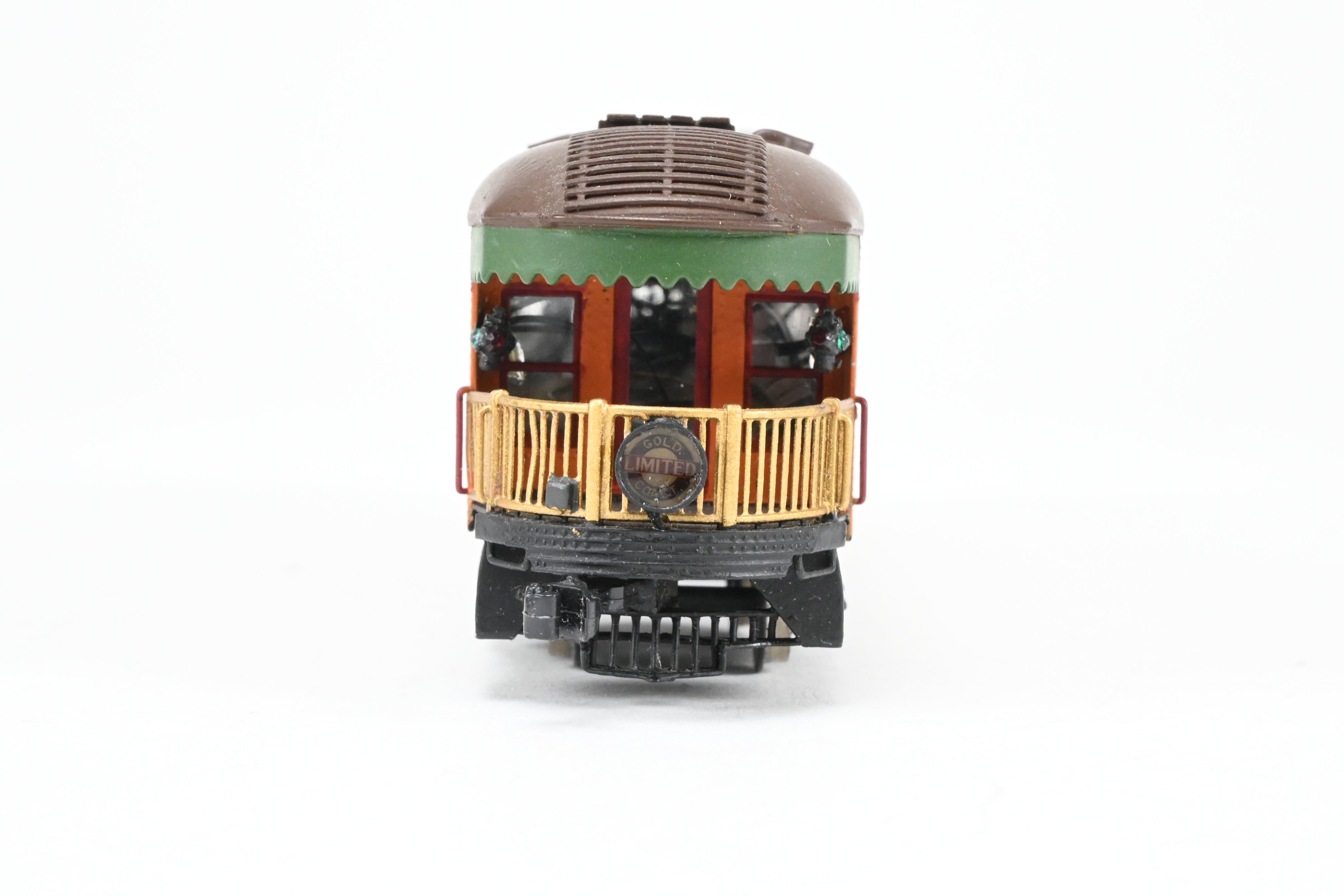 HO Scale Brass Model Parlor Observation Trailer - Midwest Trolley Museum CNS&M - North Shore Line No. 420 with Functioning Marker Lamps
