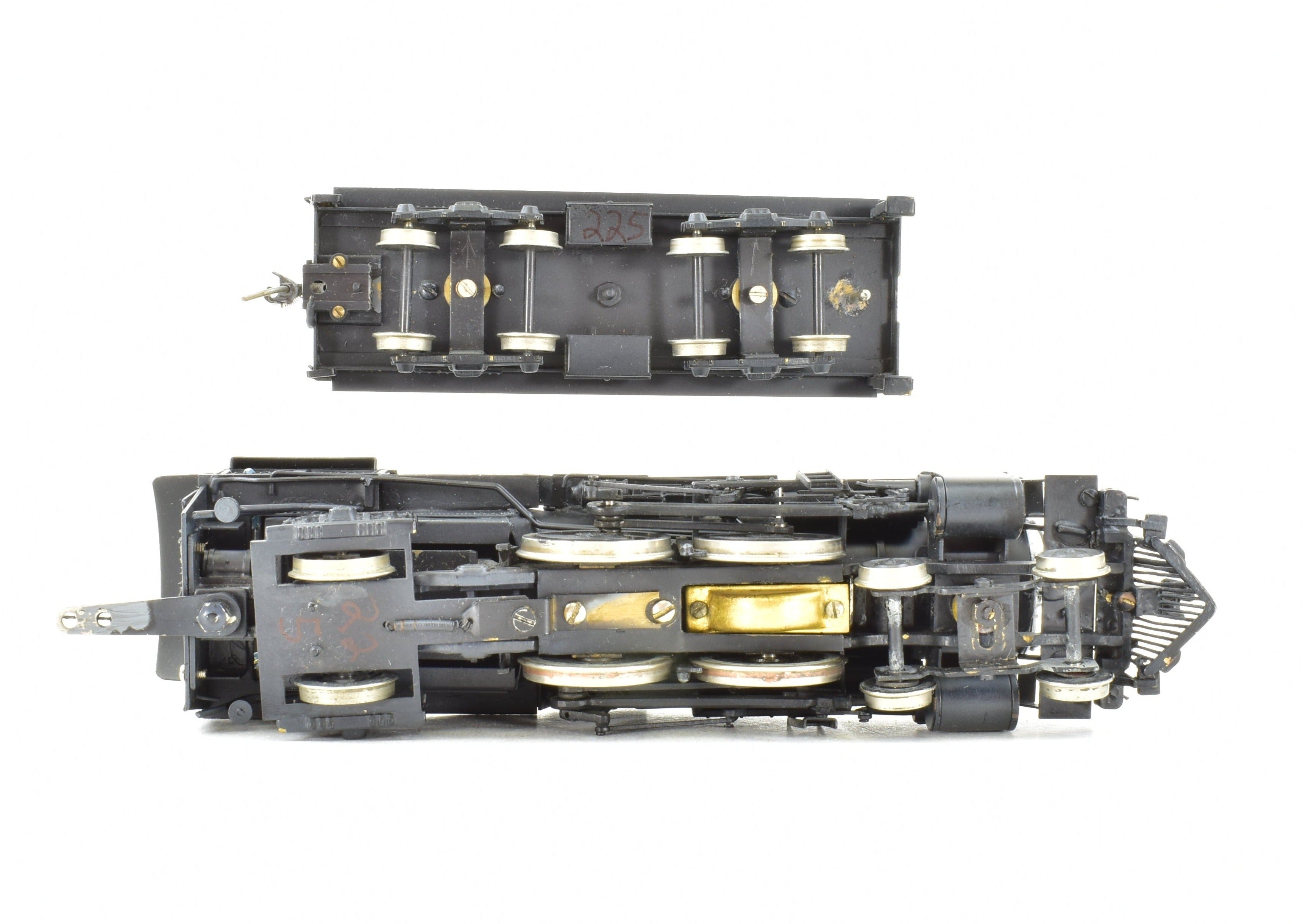 HO Scale Brass Model Train - NJ Custom Brass ATSF Santa Fe Class 1400 4-4-2 Locomotive CP No. 1480, Sold As-Is Condition