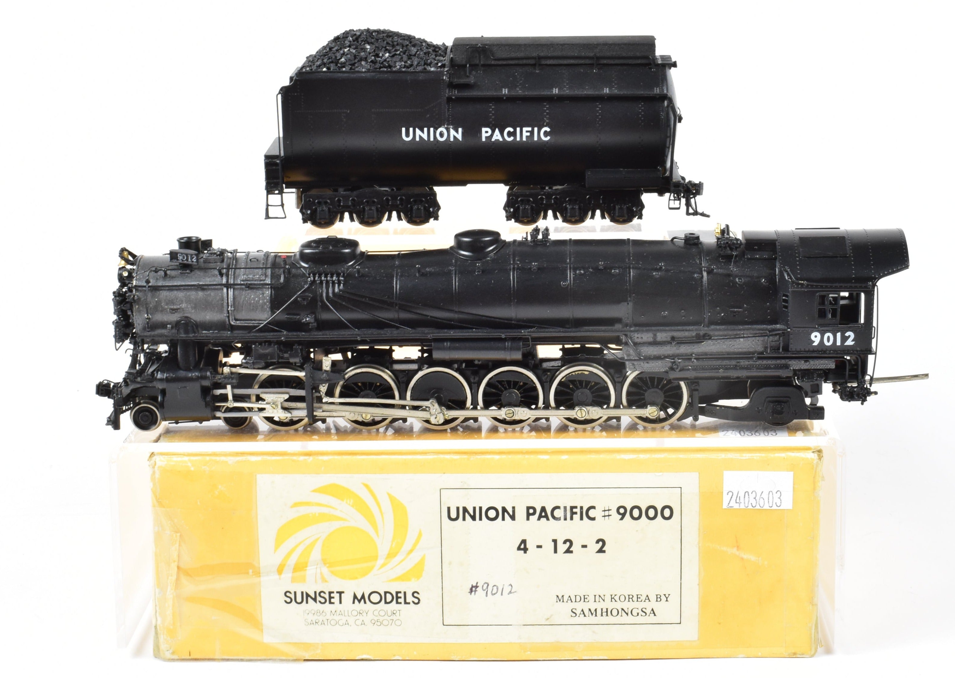 HO Brass Sunset Models UP - Union Pacific 9000 4-12-2 Custom Painted Engine #9012
