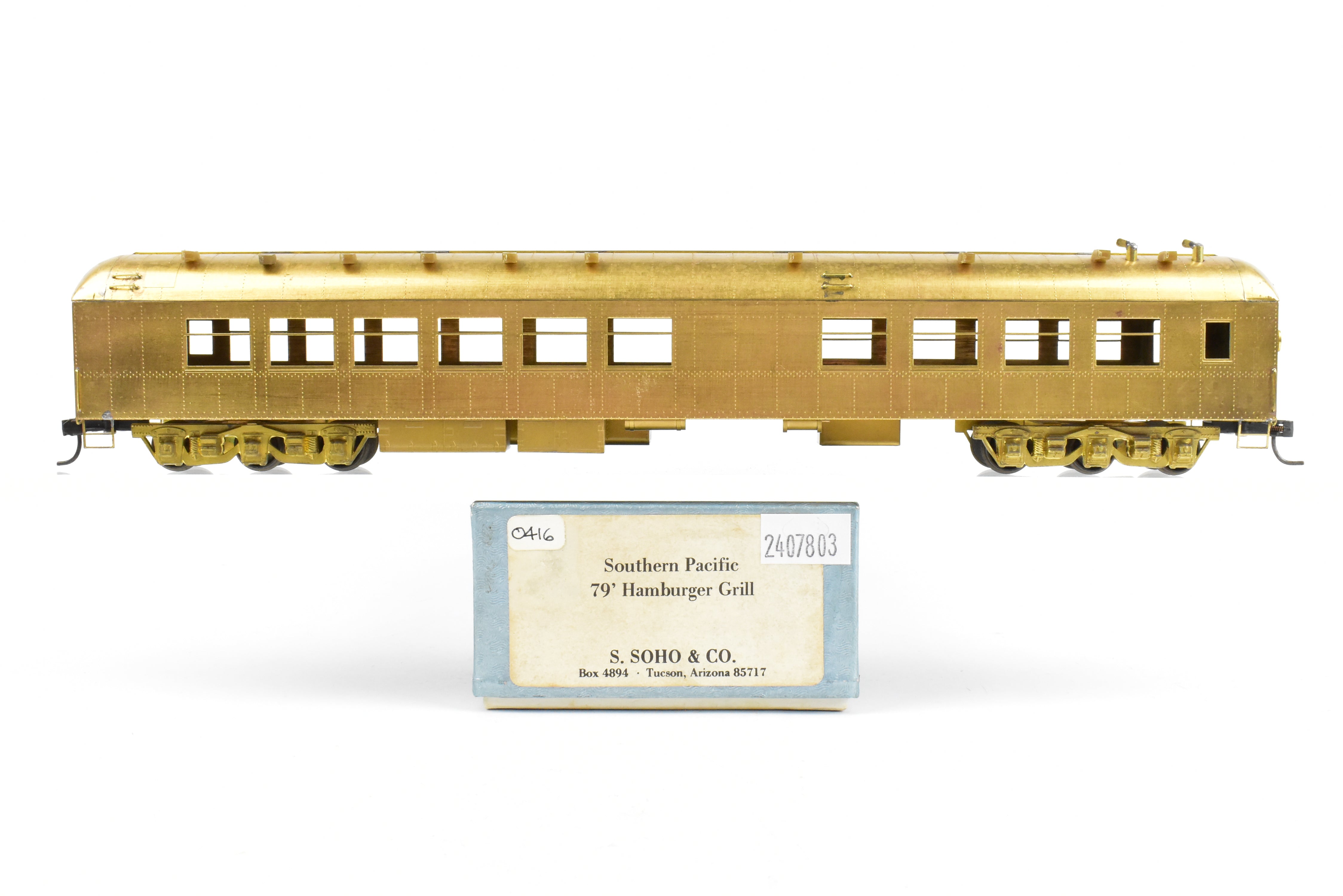 HO Scale Brass Soho Model - Southern Pacific 79-Foot Harriman Diner, Either Original or Hamburger Grill Car for Model Trains