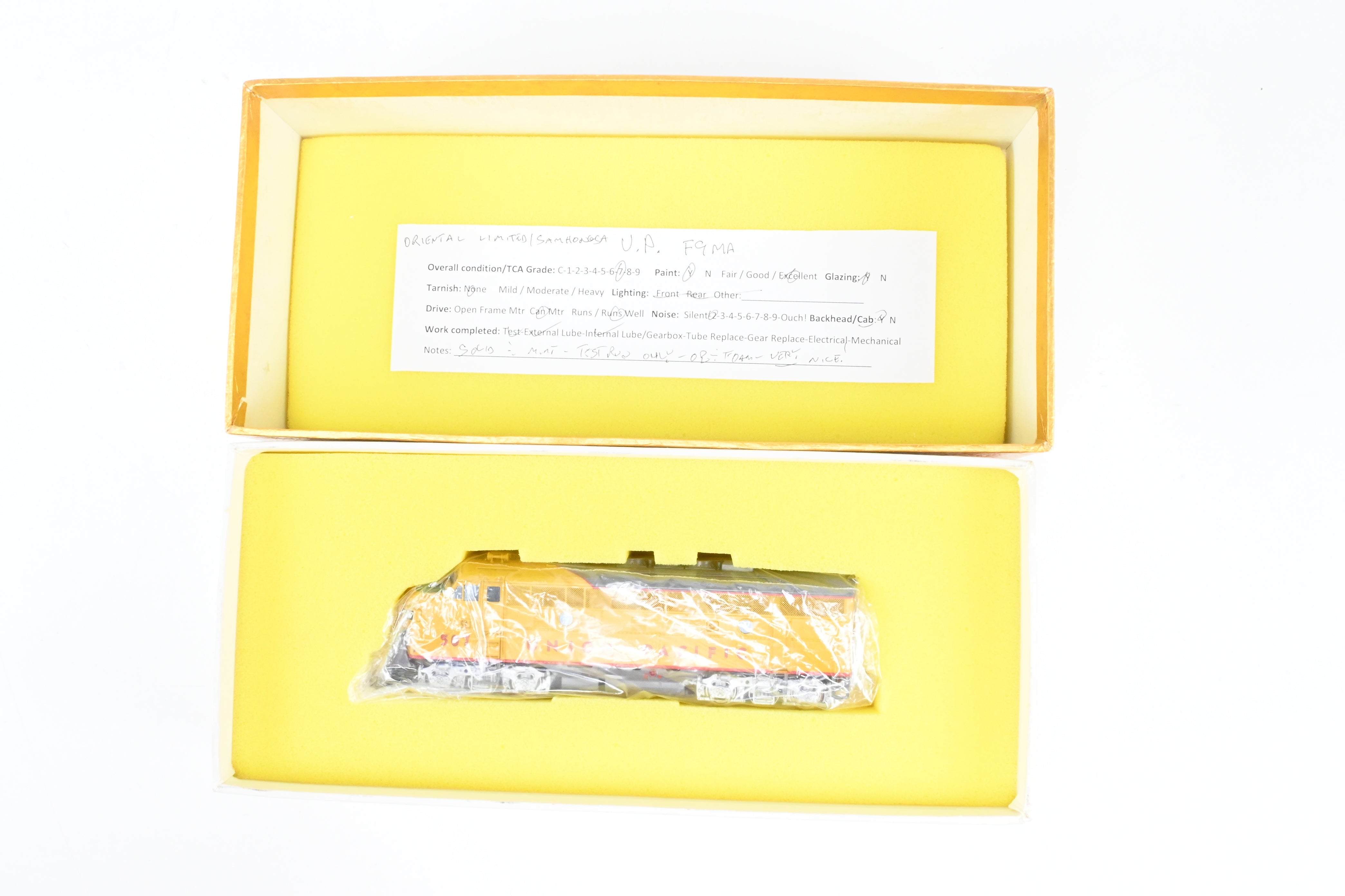 HO Scale Brass Union Pacific EMD F9MA Locomotive Model with Snowplow, Oriental Limited Edition, Numbered FP #507