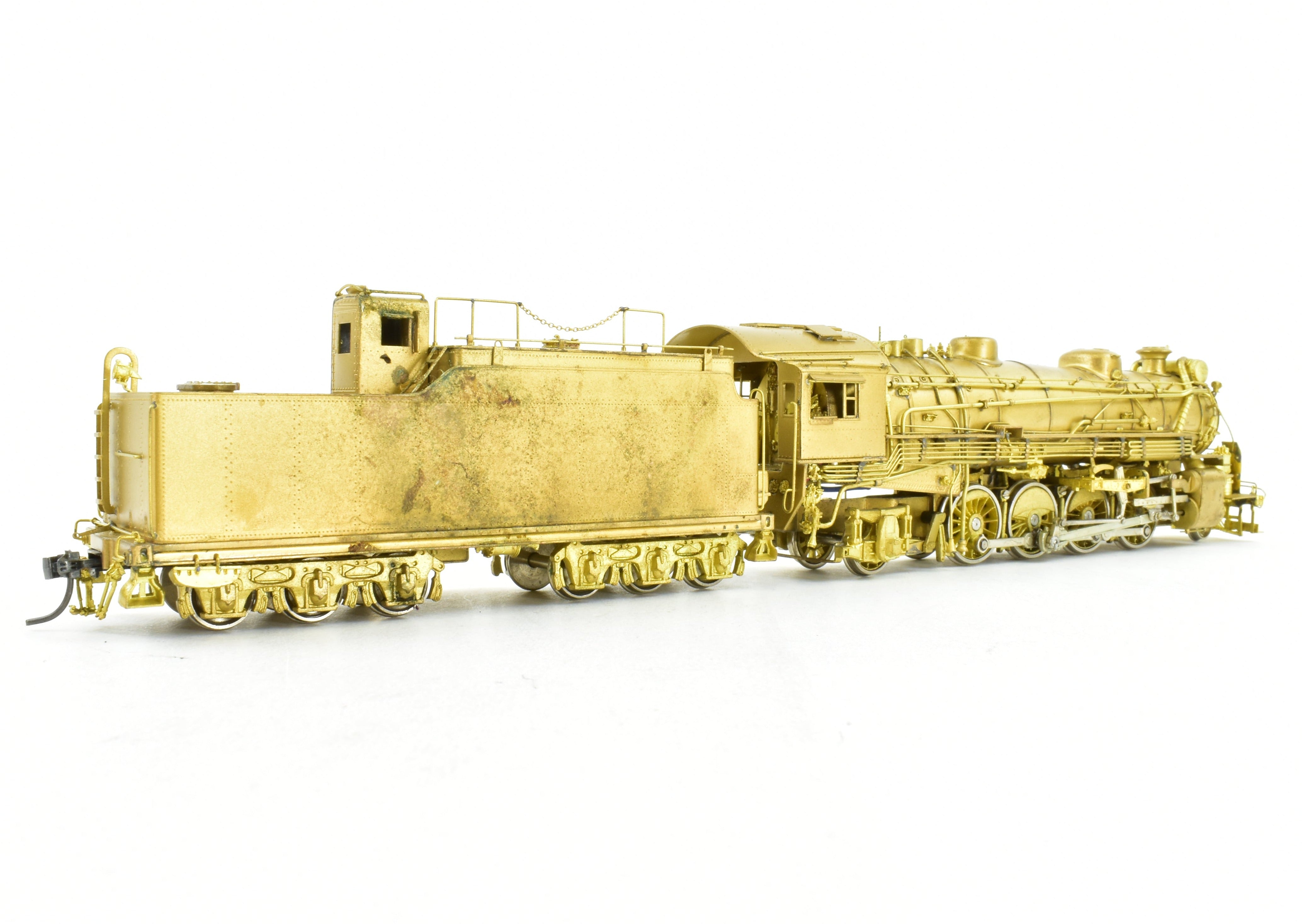 HO Scale Brass Key Imports Texas & Pacific H-2r 2-8-2 Mikado Steam Locomotive Model #800 with Elesco Feedwater Heater
