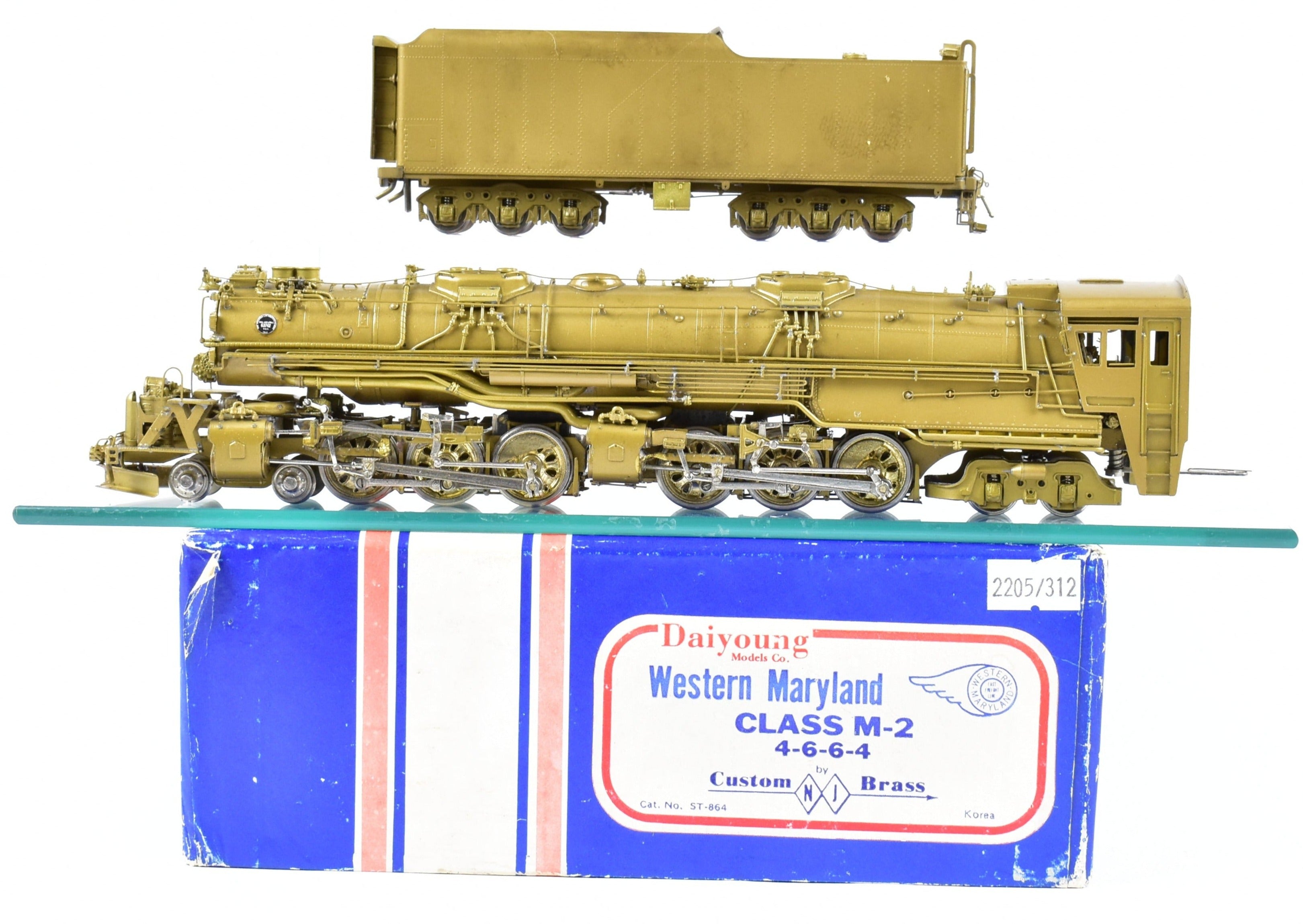 HO Scale NJ Custom Brass Western Maryland 4-6-6-4 M-2 Model