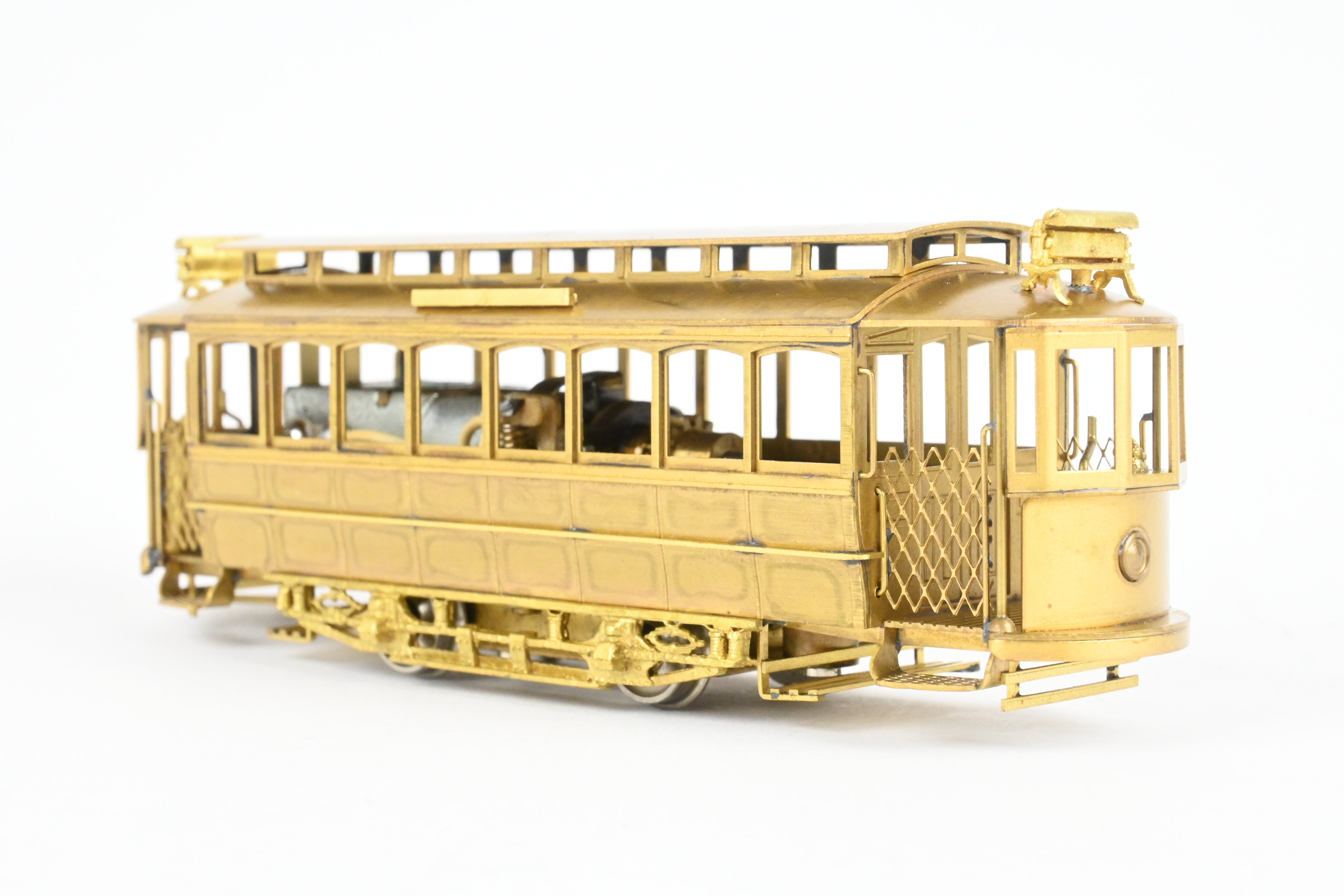 HO Scale Custom Brass Metropolitan Street Railway Single Truck Short Closed Trolley