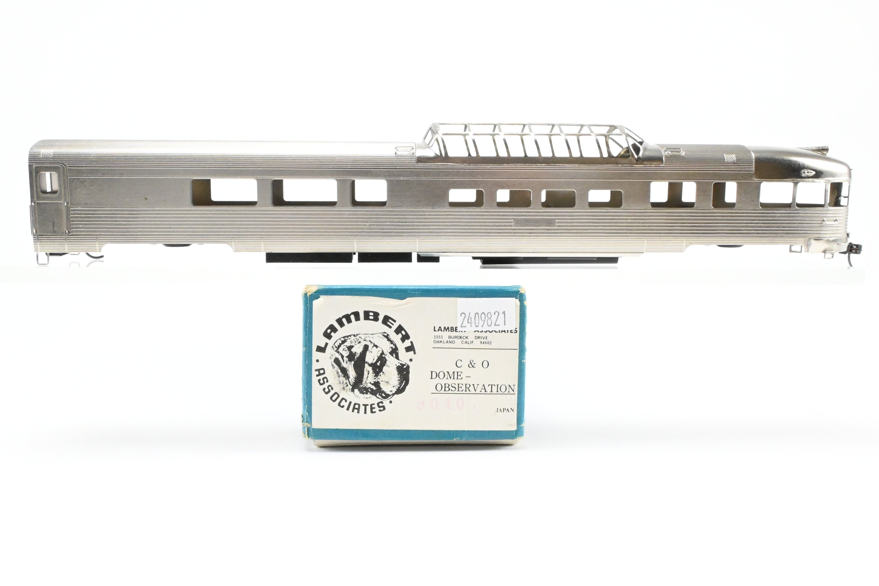 HO Scale Brass Lambert Chesapeake and Ohio Budd Dome Observation Car