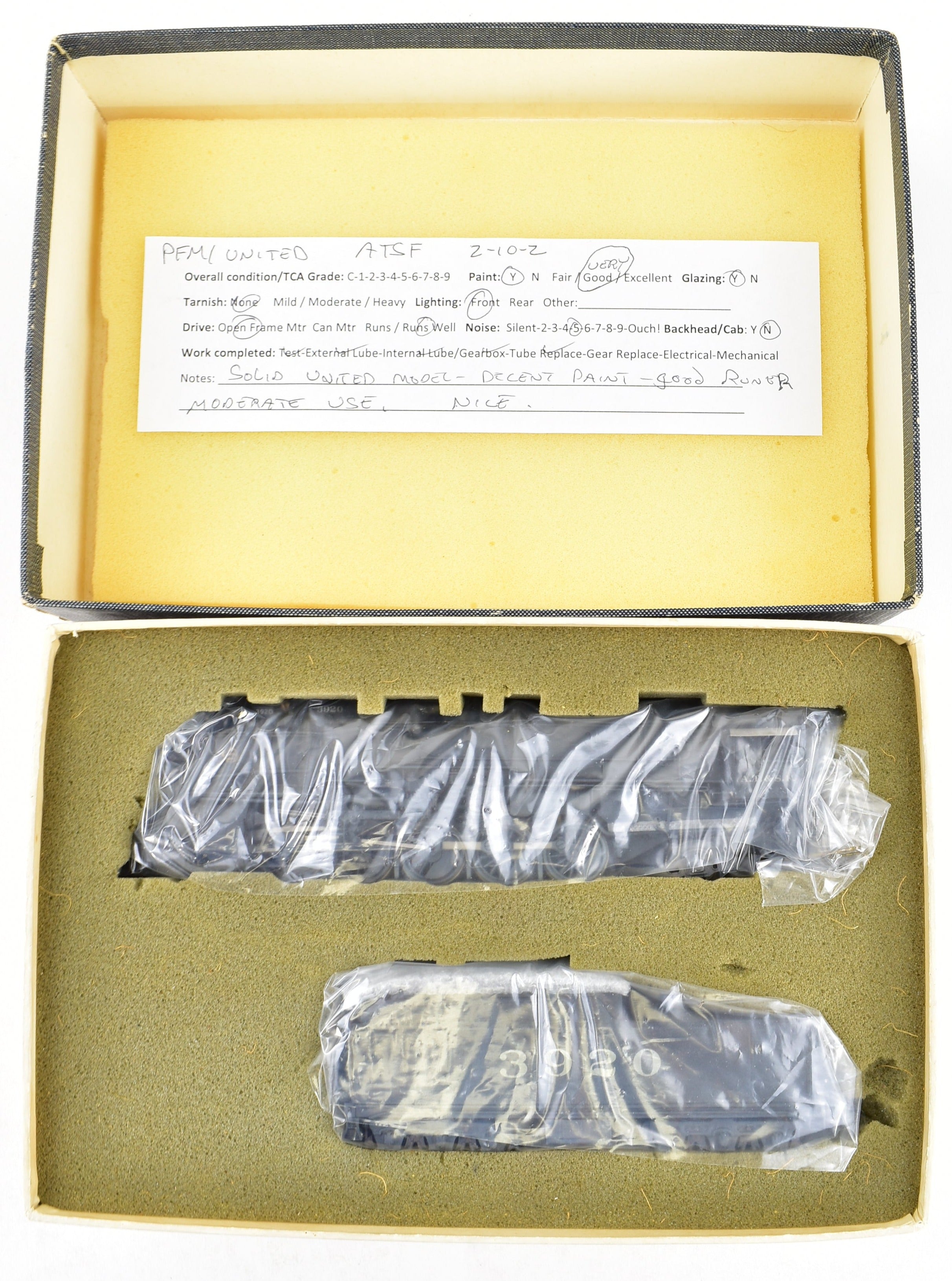 HO Scale Brass PFM ATSF Santa Fe 2-10-2 3800 Class Custom Painted Locomotive No. 3920