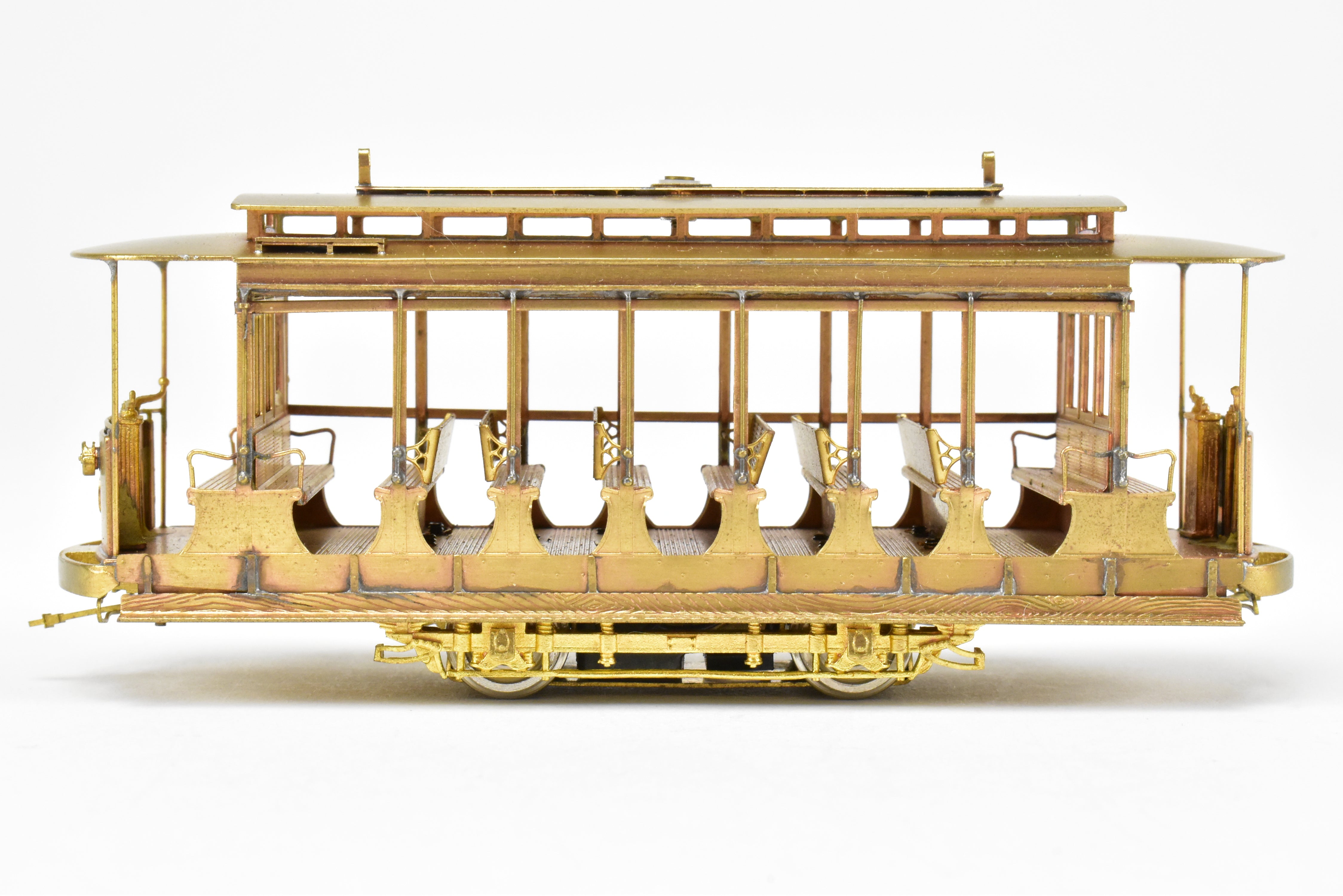 HO Scale Brass MTS Imports Various Roads Brill 10 Bench Open Trolley Model for Model Train Enthusiasts