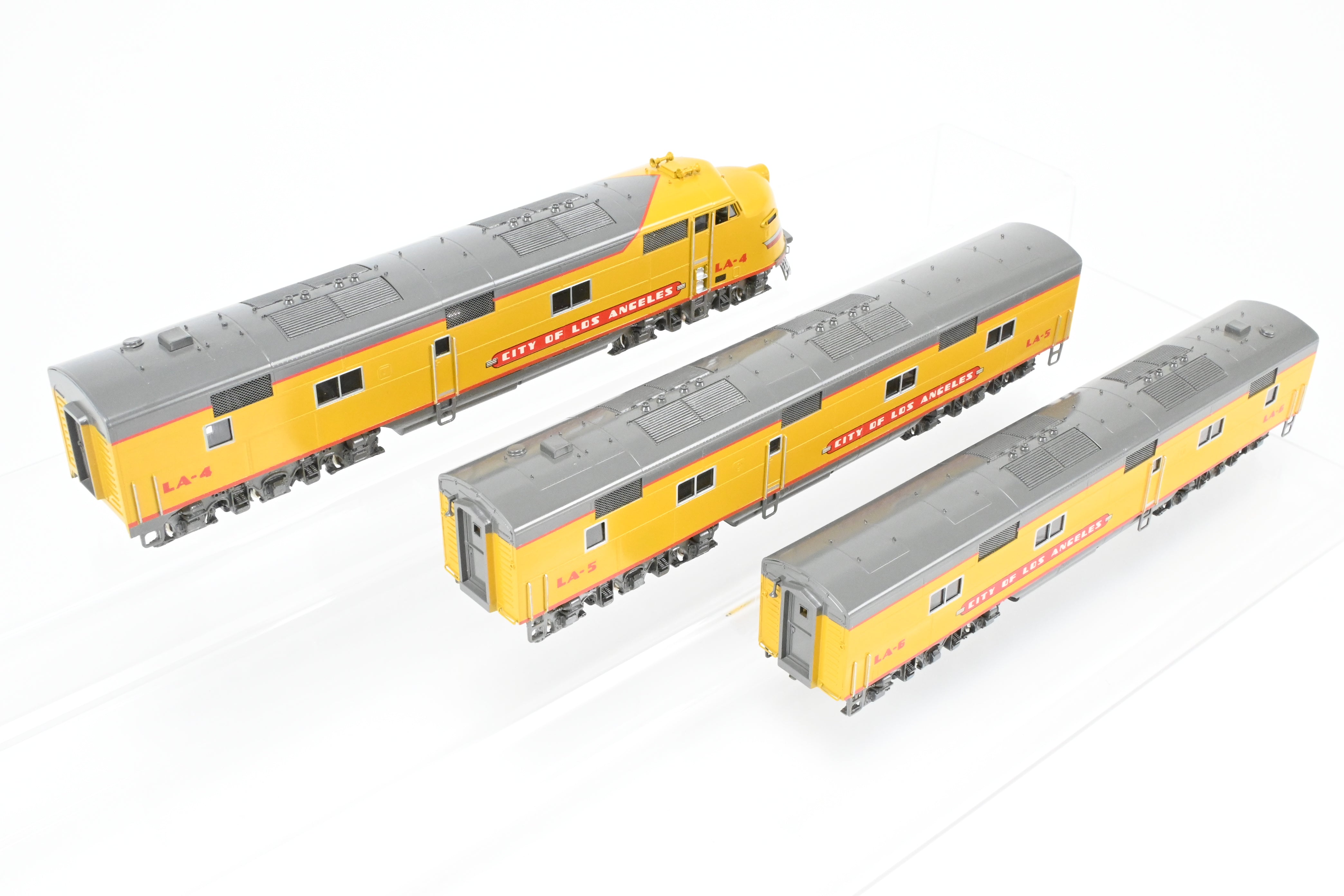 HO Scale Brass Model Train Set - Union Pacific EMD E6A/E6B/E6B 3-Unit Professionally Painted Set for the City of Los Angeles by Oriental Limited