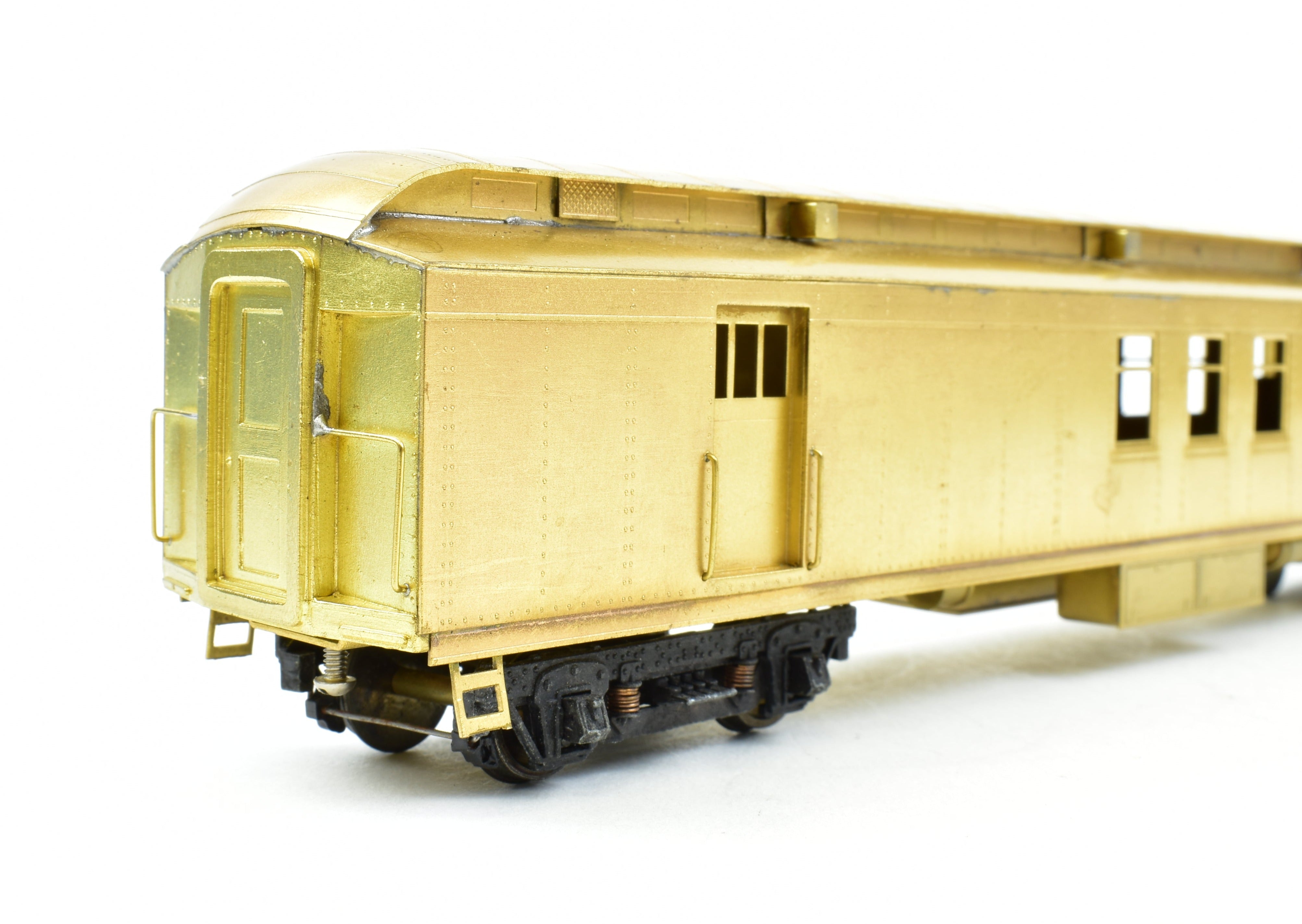 HO Scale Brass Lambert ATSF - Santa Fe Heavyweight Railway Post Office (RPO) Car Equipped with Central Valley Trucks for Model Trains