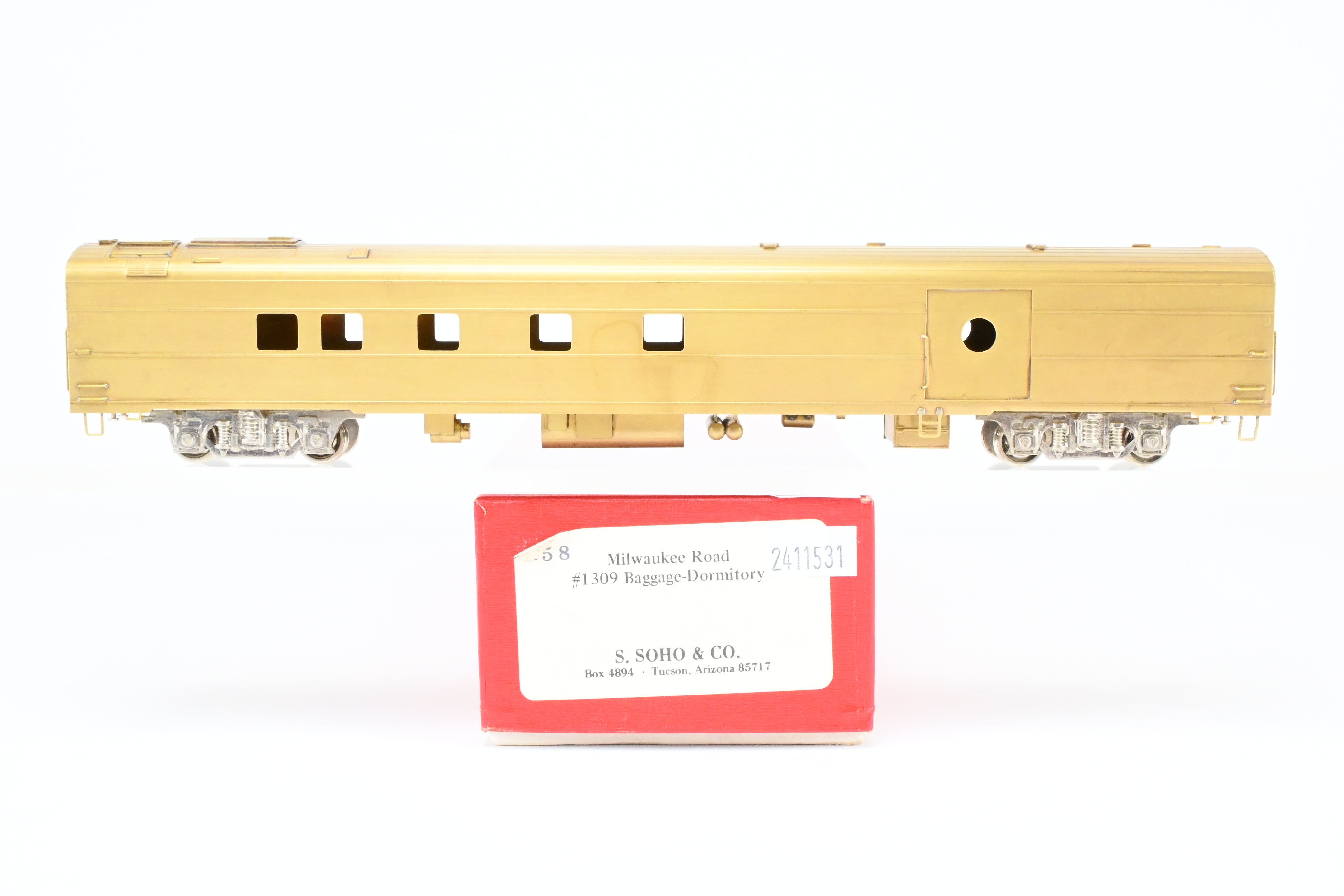 HO Scale Brass Soho Milwaukee Road #1309 Baggage - Dorm Model