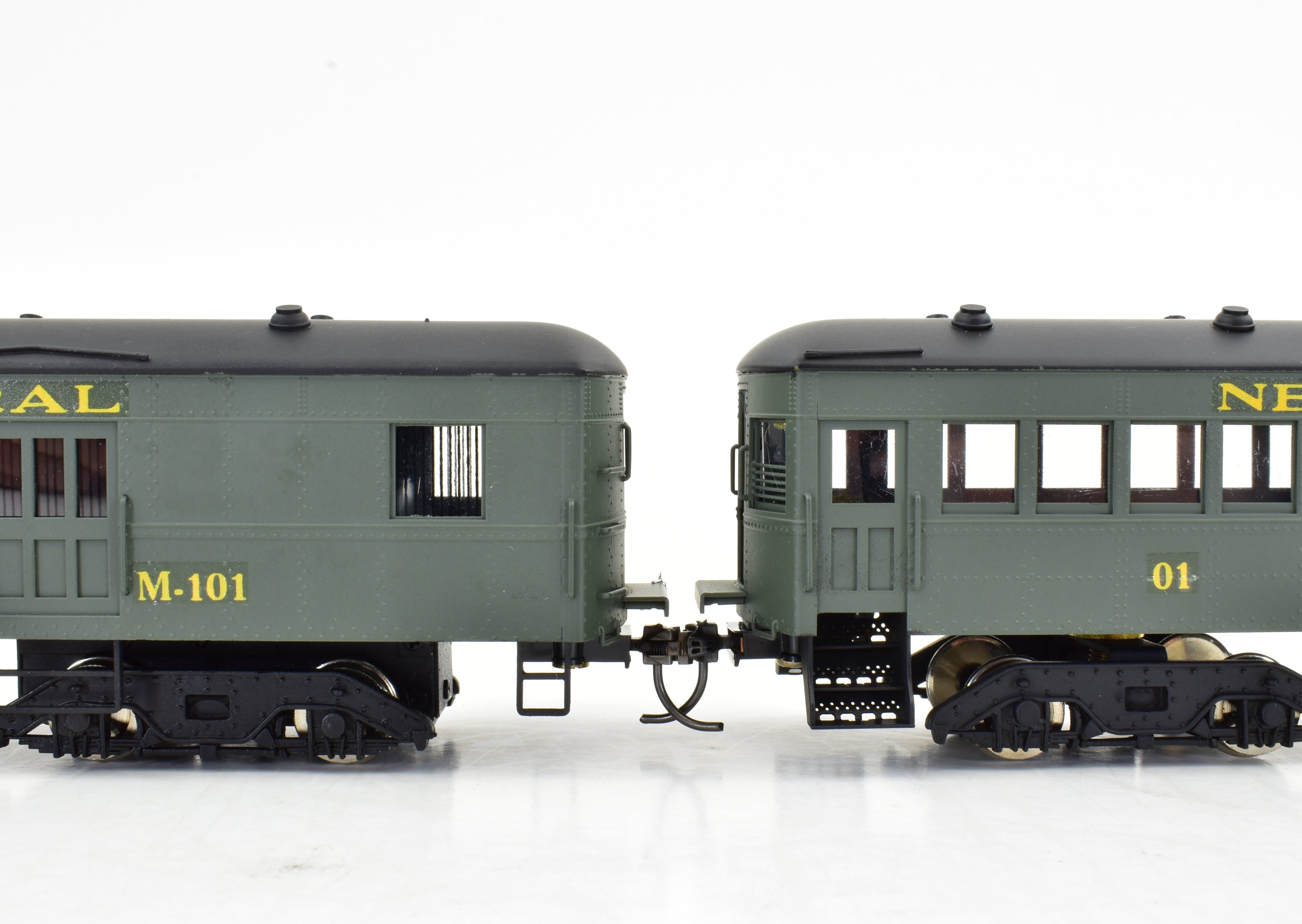 HO Scale Custom Brass Gas Motor Rail Car Set - New York Central 2 Car Set by Brass NJ Custom, Built by Orion in Japan