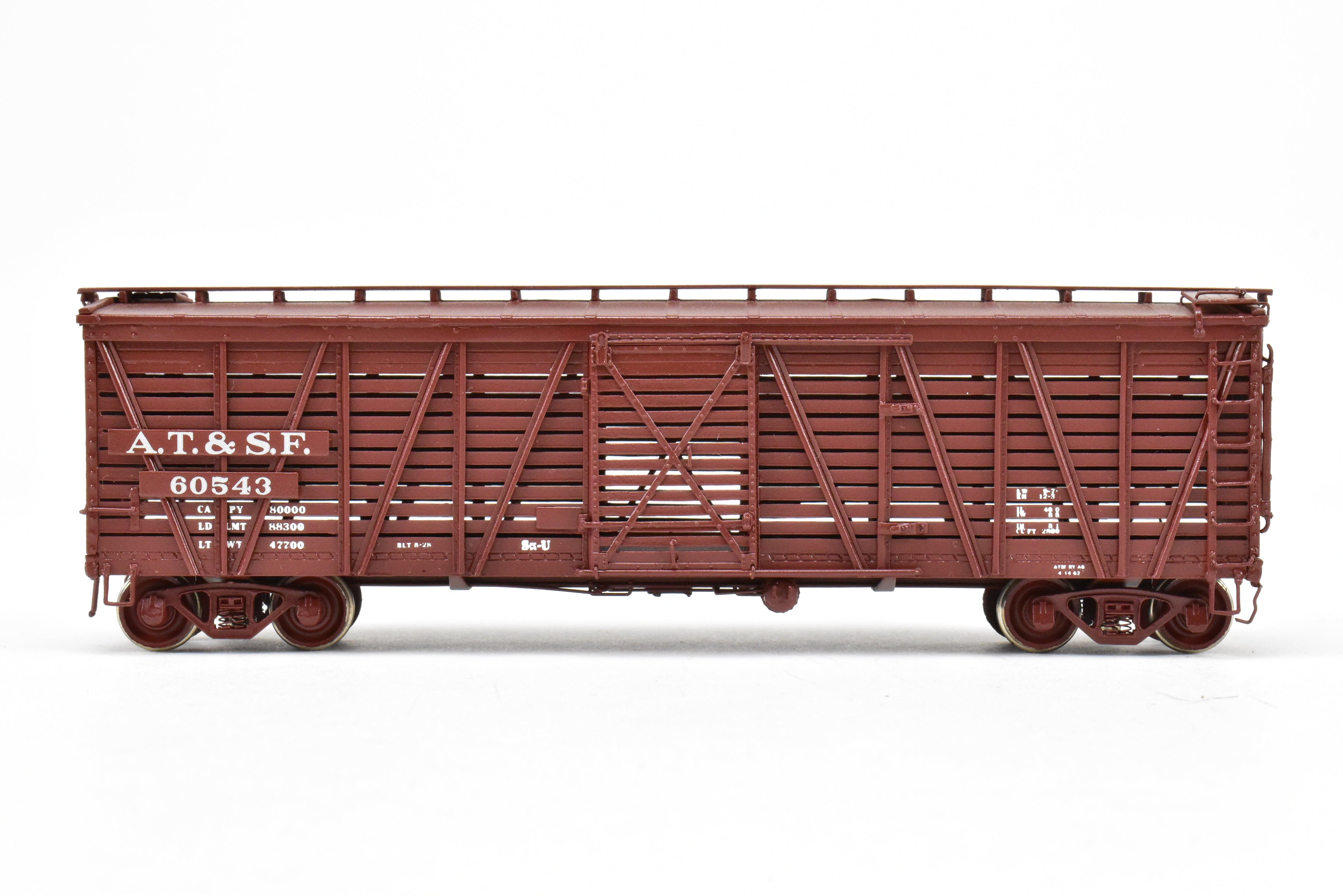 High - Quality HO Scale Brass Santa Fe SK - U Stock Car Model No. 60543 by Pecos River Brass for ATSF