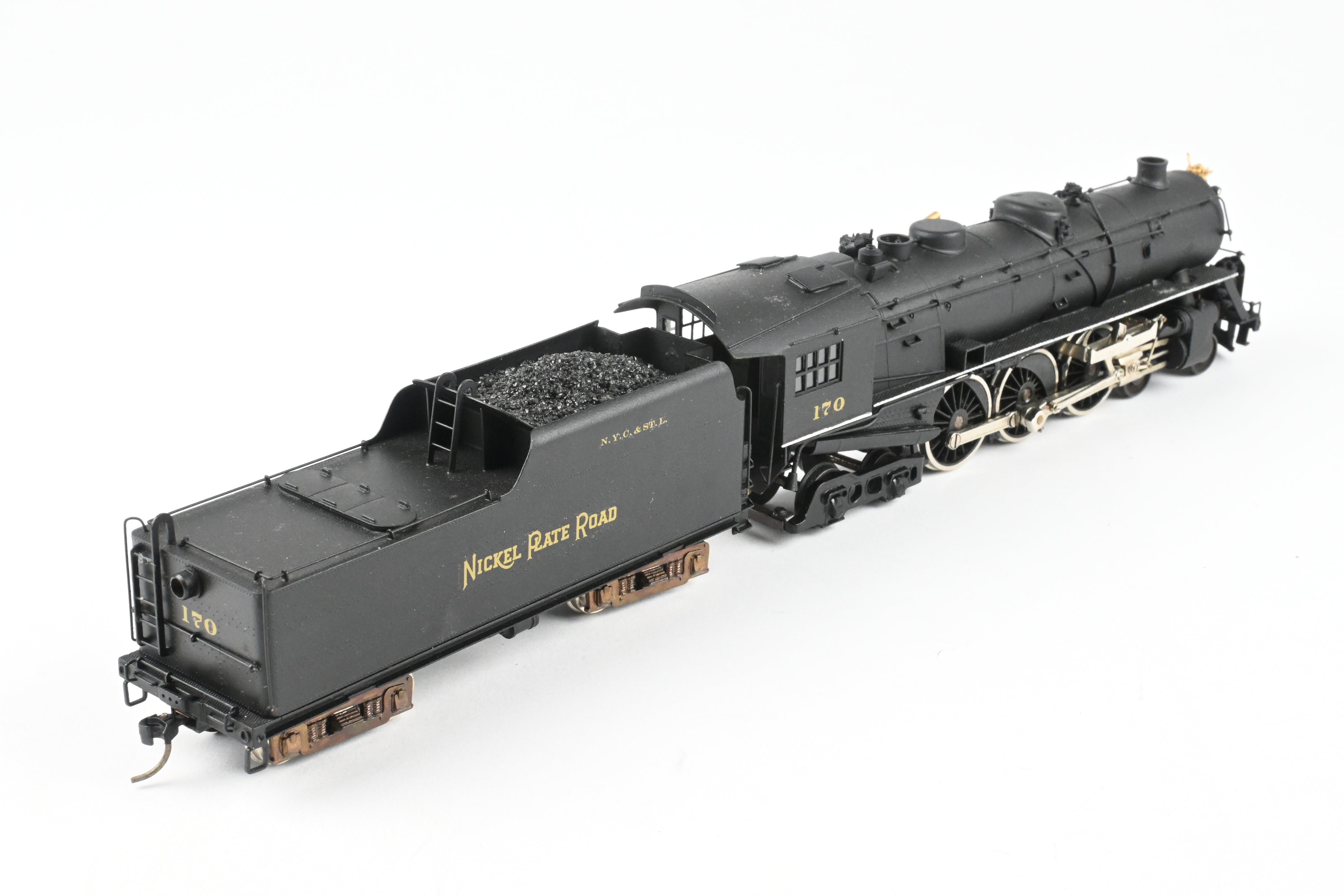 HO Scale Brass Model Train - Nickel Plate Products (NPP) Nickel Plate Road Class L - 1a 4 - 6 - 4 Steam Locomotive without Elephant Ears, Custom Painted Number 170