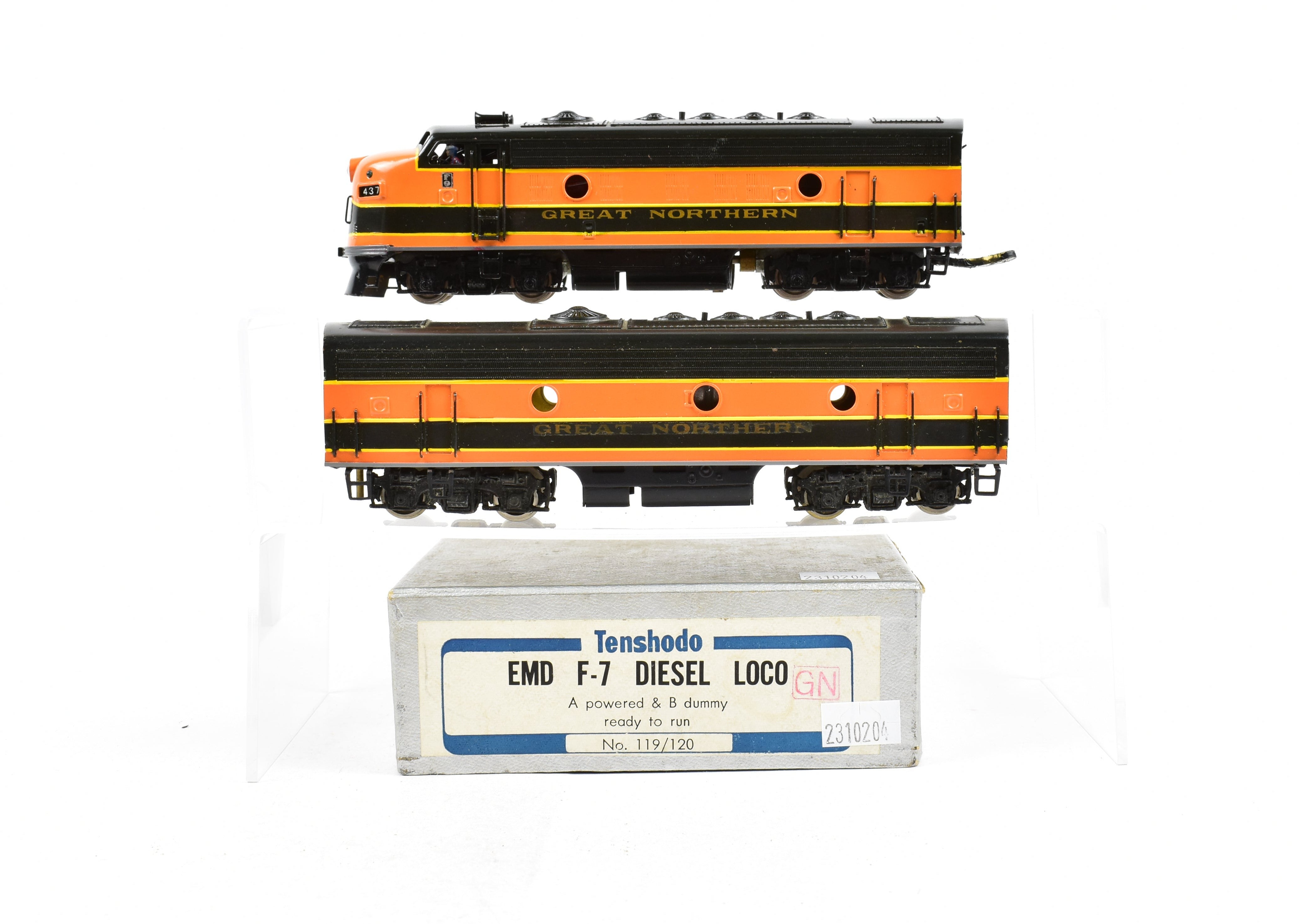 HO Scale Brass Tenshodo Great Northern F7 A/B Pair Factory-Painted Models