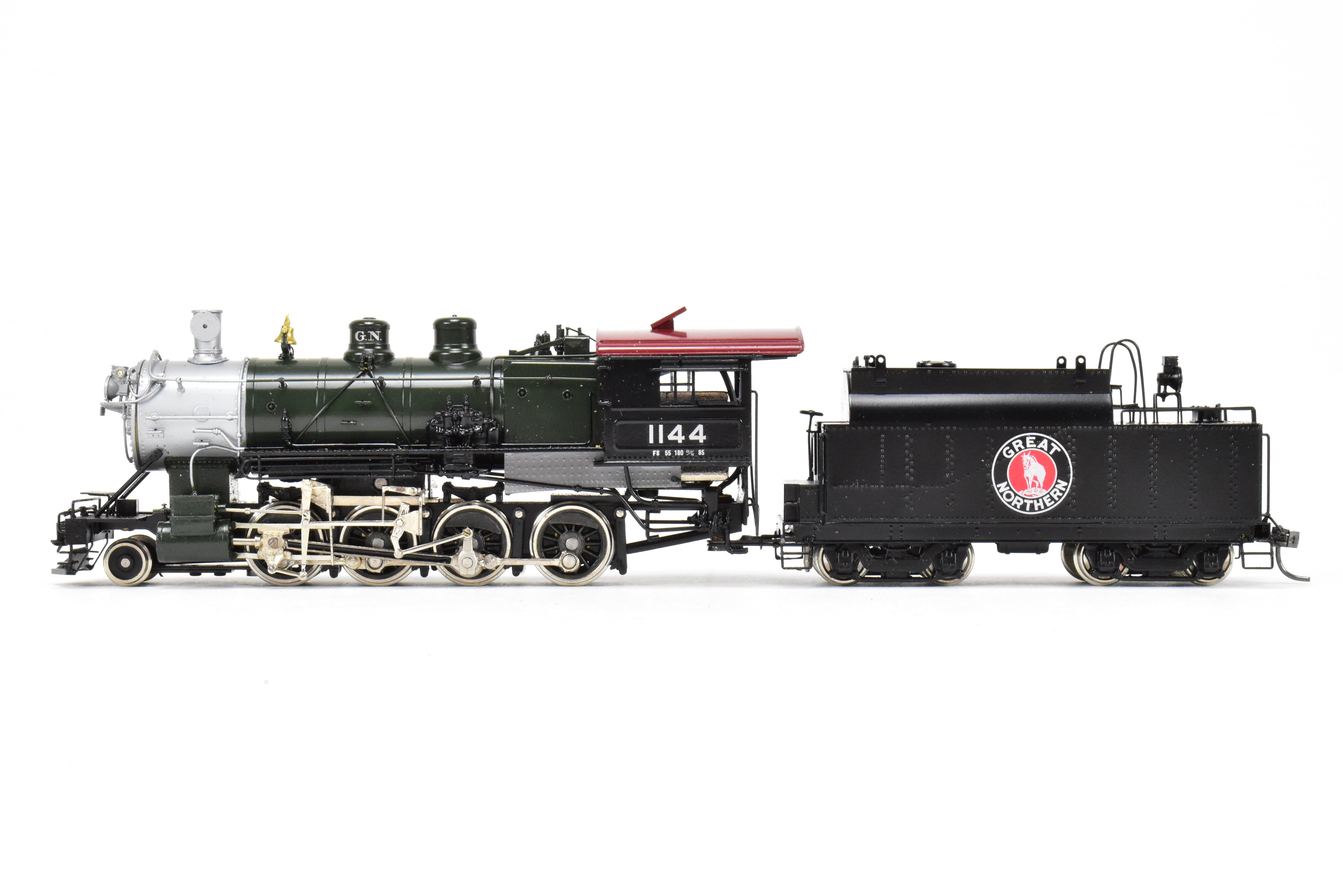 HO Scale Brass PFM - Tenshodo Great Northern 2-8-0 Class F-8 Glacier Park Crown Model Locomotive from 1977 Production Run