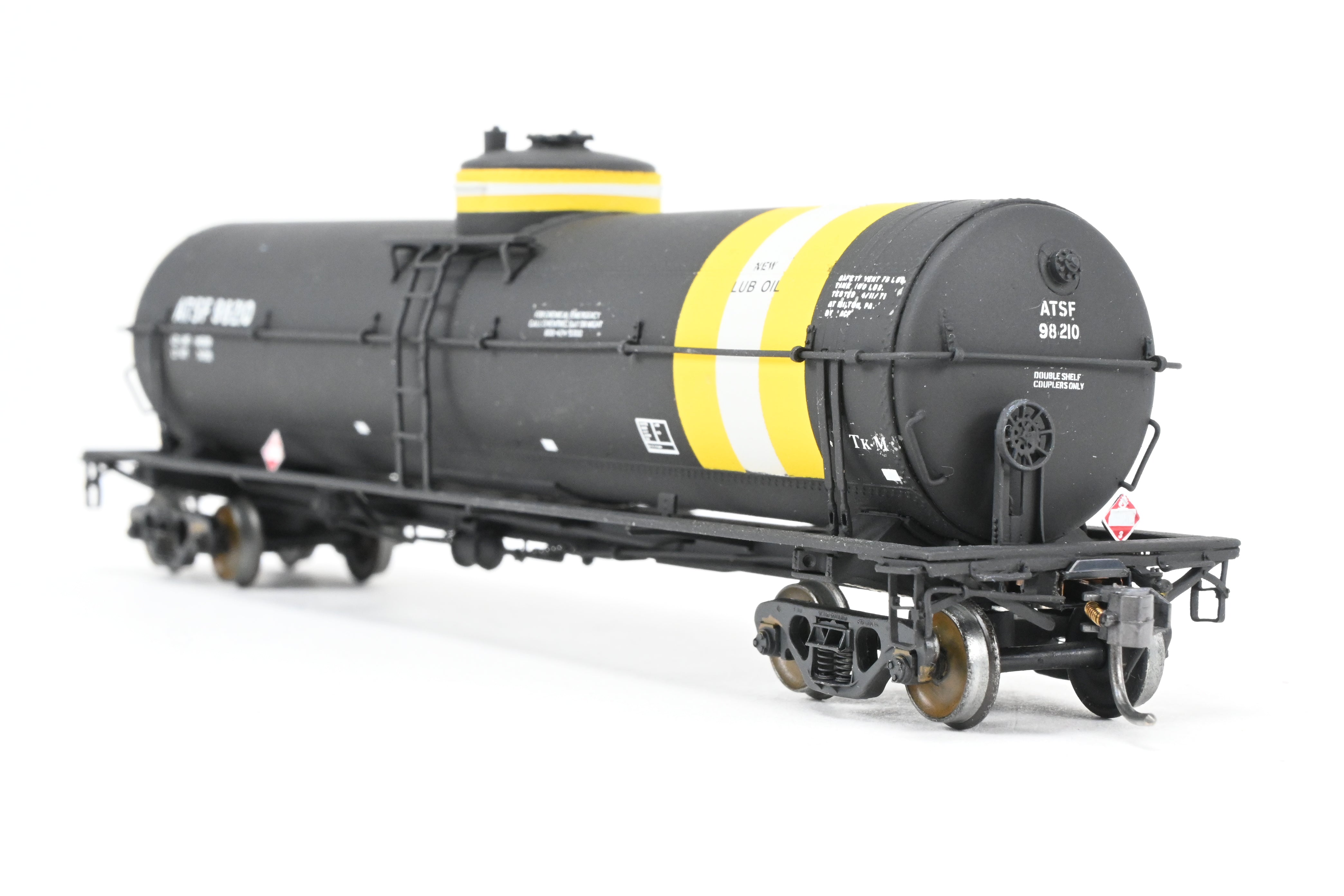 High - Quality HO Scale Brass Pecos River Brass ATSF - Santa Fe Tk - M Tank Car with CP Number 98210