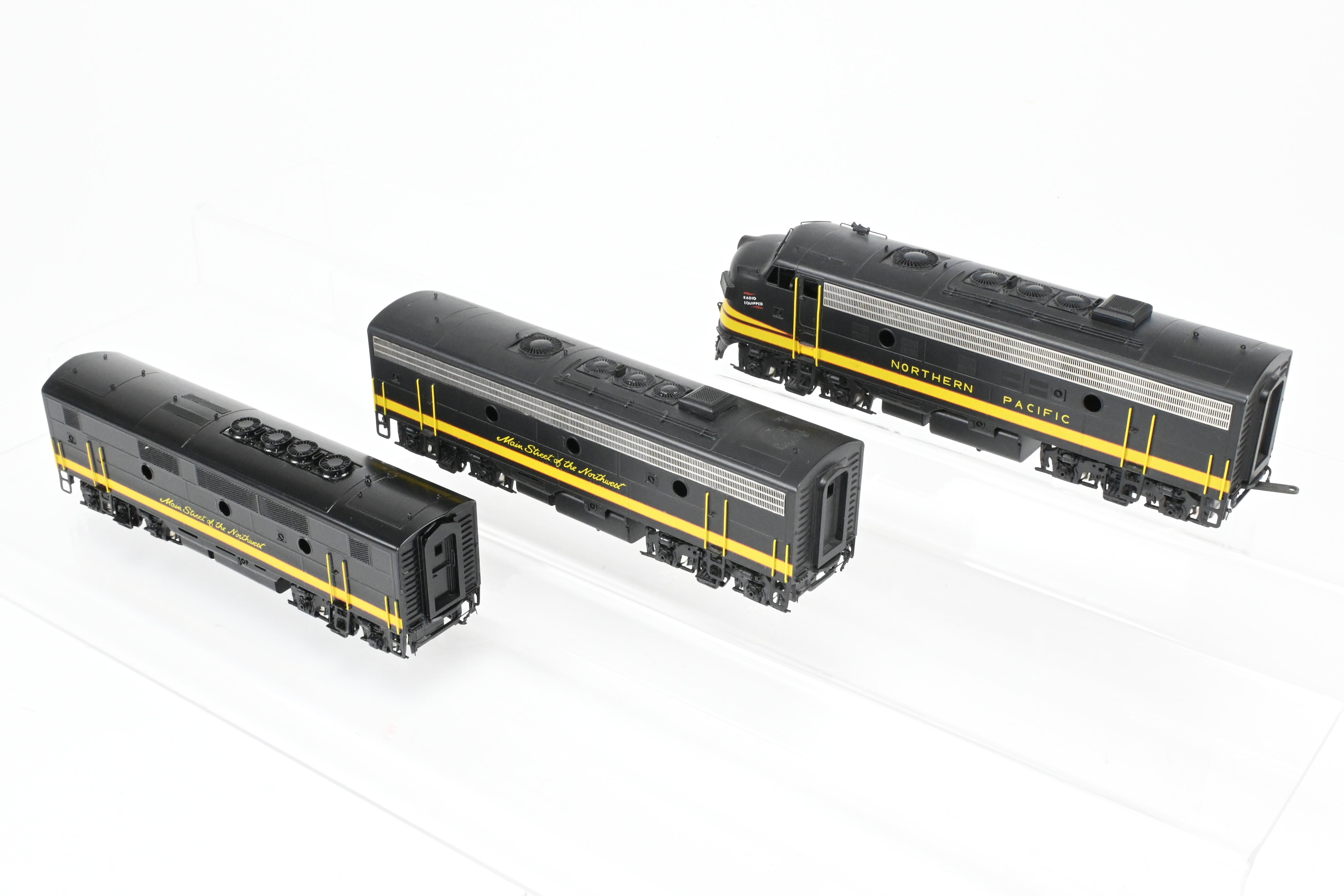 HO Scale Brass Model Train Set - Northern Pacific EMD F9A/F9B/F3B Set in Freight Scheme by Oriental Limited